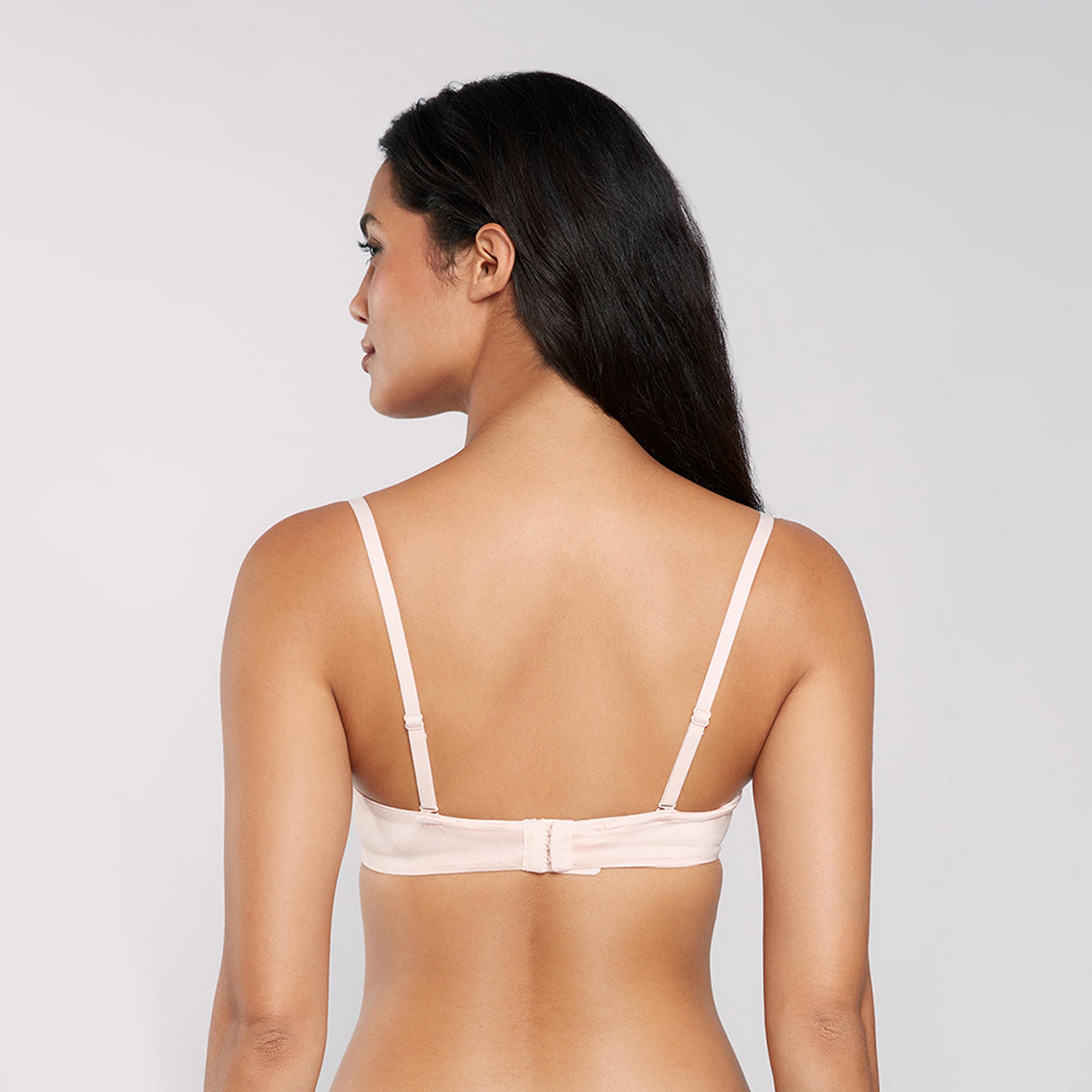La Senza Pink Wired High Support Padded Women's Double Push-Up Plunge Bra-women-clothing-lingerie-bras-image-4