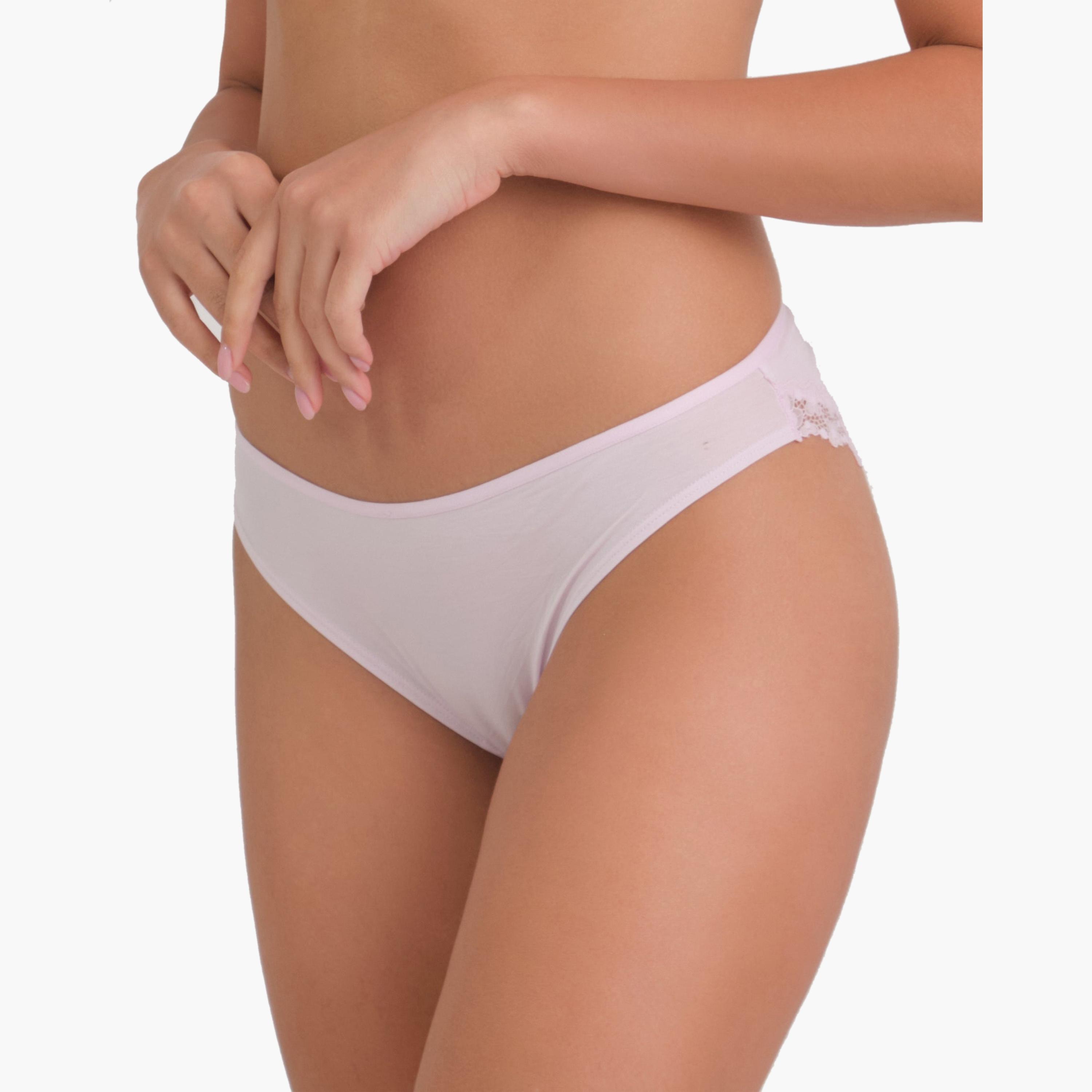 سراويل داخلية نسائية بي كيني فائقة النعومة باللون الأبيض بتغطية متوسطة من لا سنزا-women-clothing-lingerie-panties-image-2
