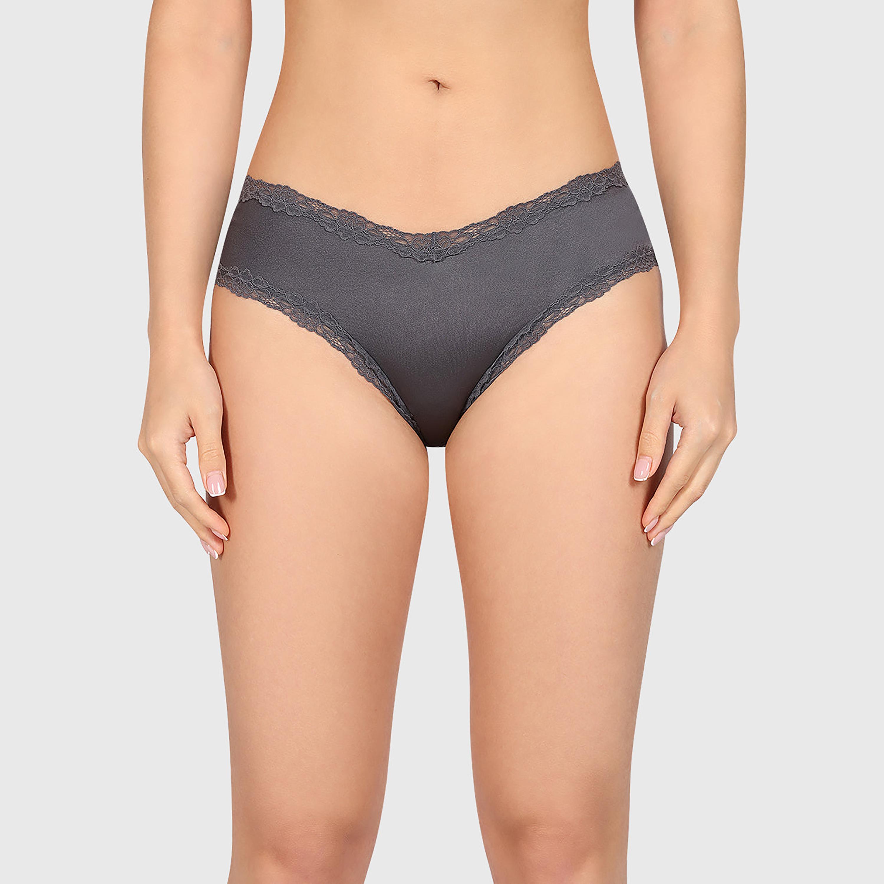 ملابس داخلية نسائية تشيكي تغطية متوسطة دانتيل مايكرو مثير أحمر داكن من لا سينزا-women-clothing-lingerie-panties-image-15