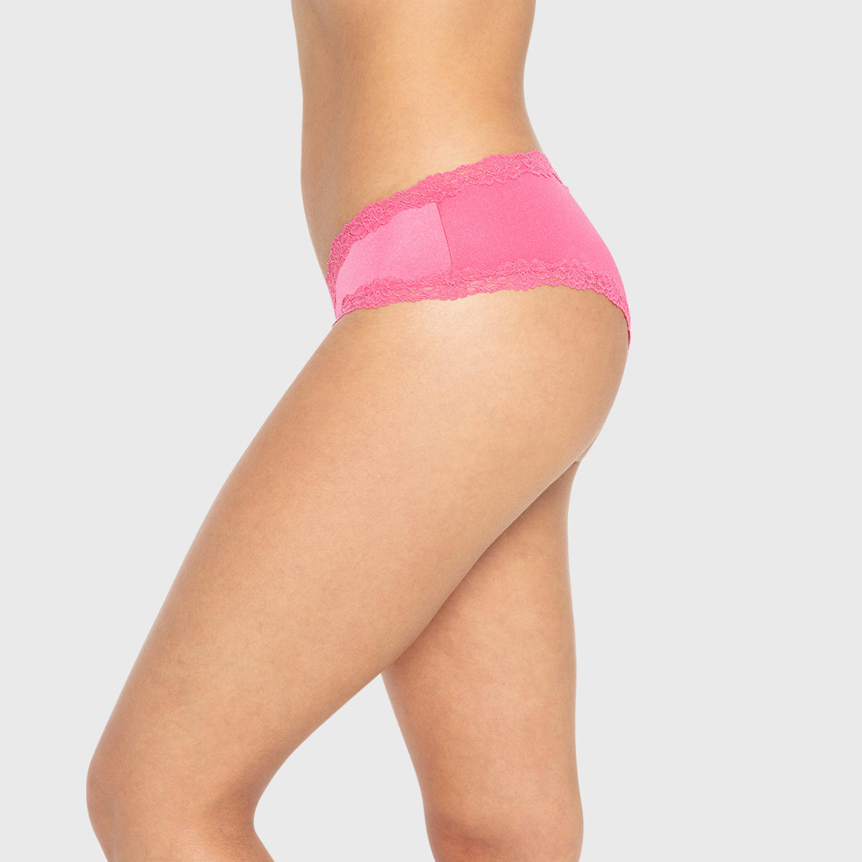 ملابس داخلية نسائية تشيكي تغطية متوسطة دانتيل مايكرو مثير أحمر داكن من لا سينزا-women-clothing-lingerie-panties-image-20