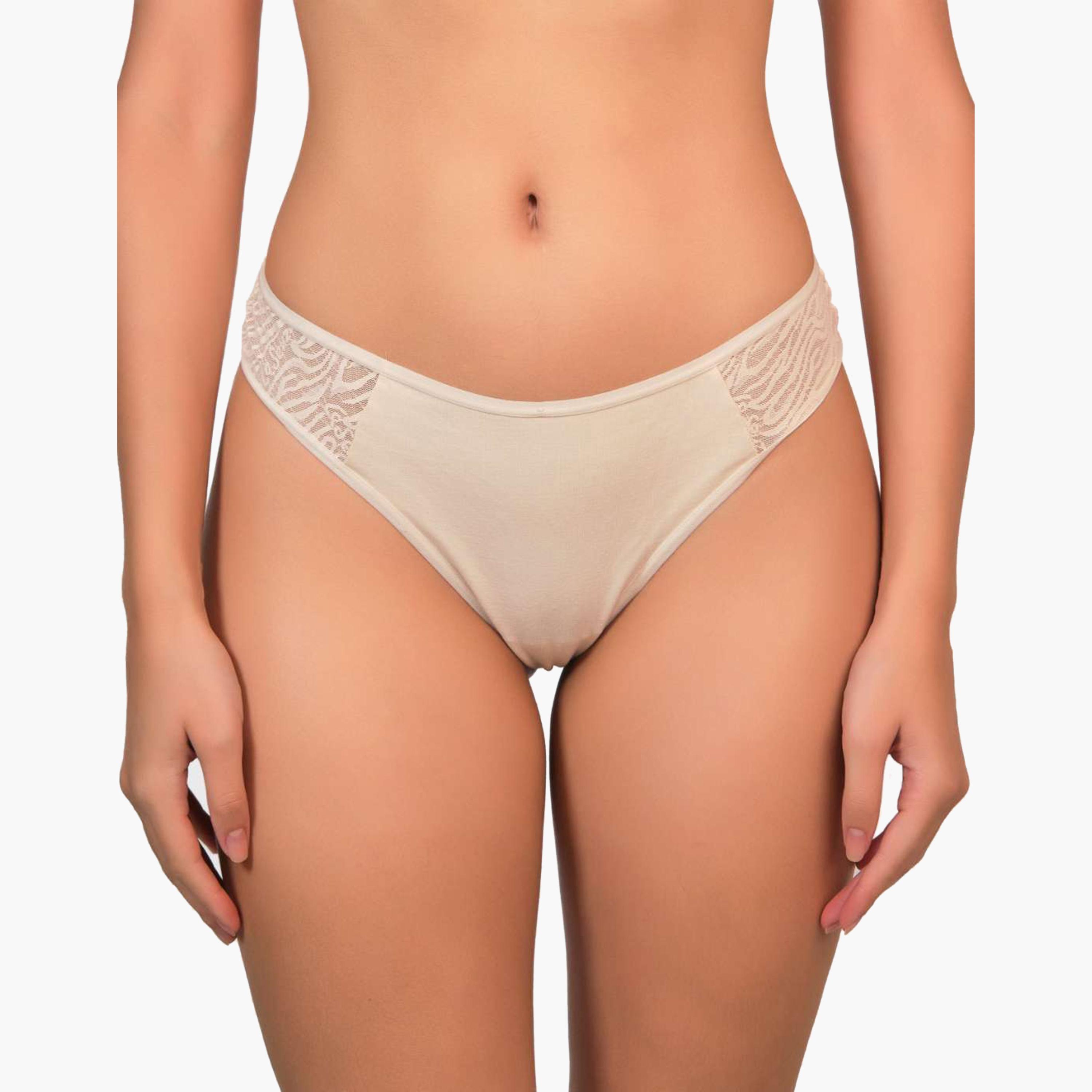 La Senza Trendy Lace Low Coverage Women's Thongs-women-clothing-lingerie-panties-image-1