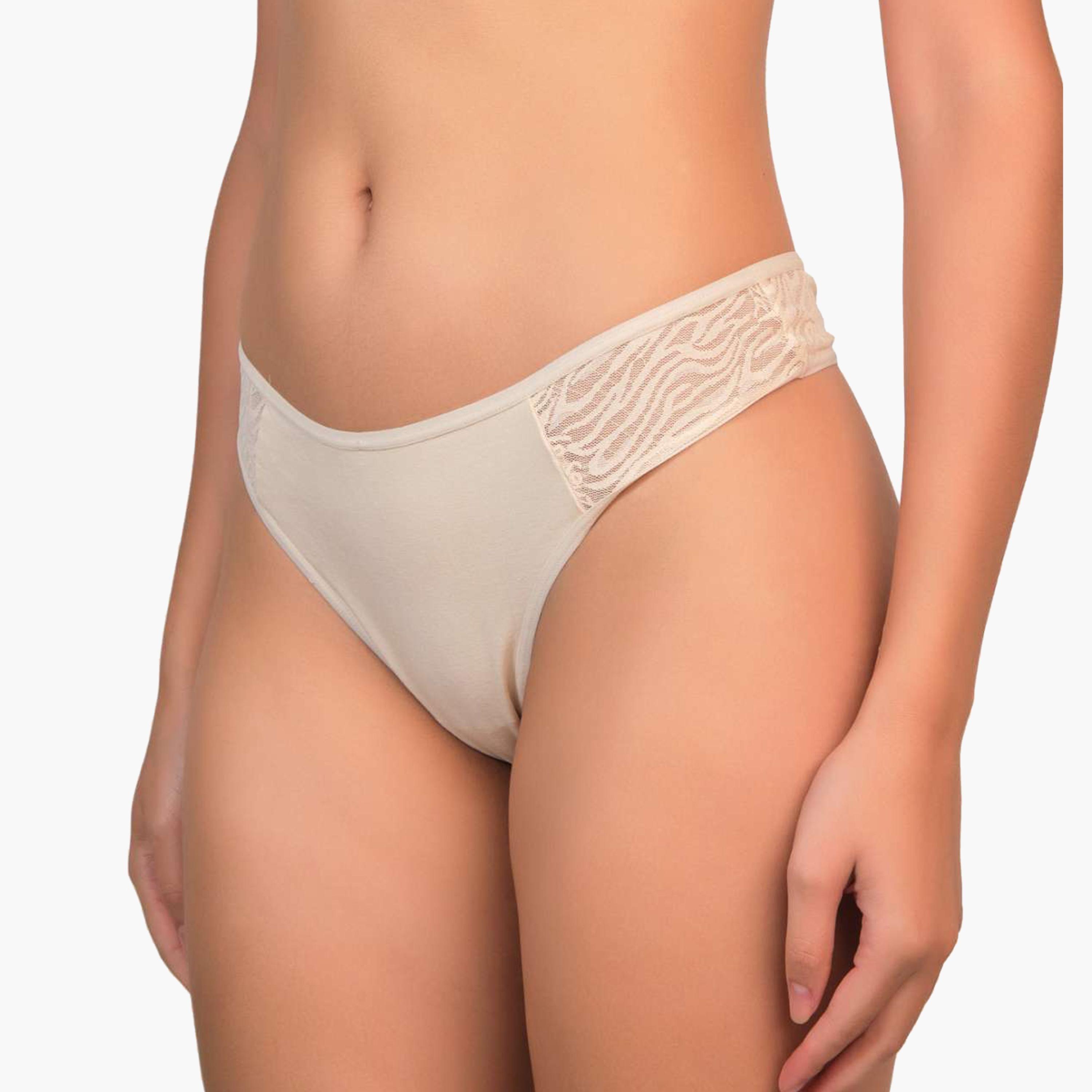 La Senza Trendy Lace Low Coverage Women's Thongs-women-clothing-lingerie-panties-image-2