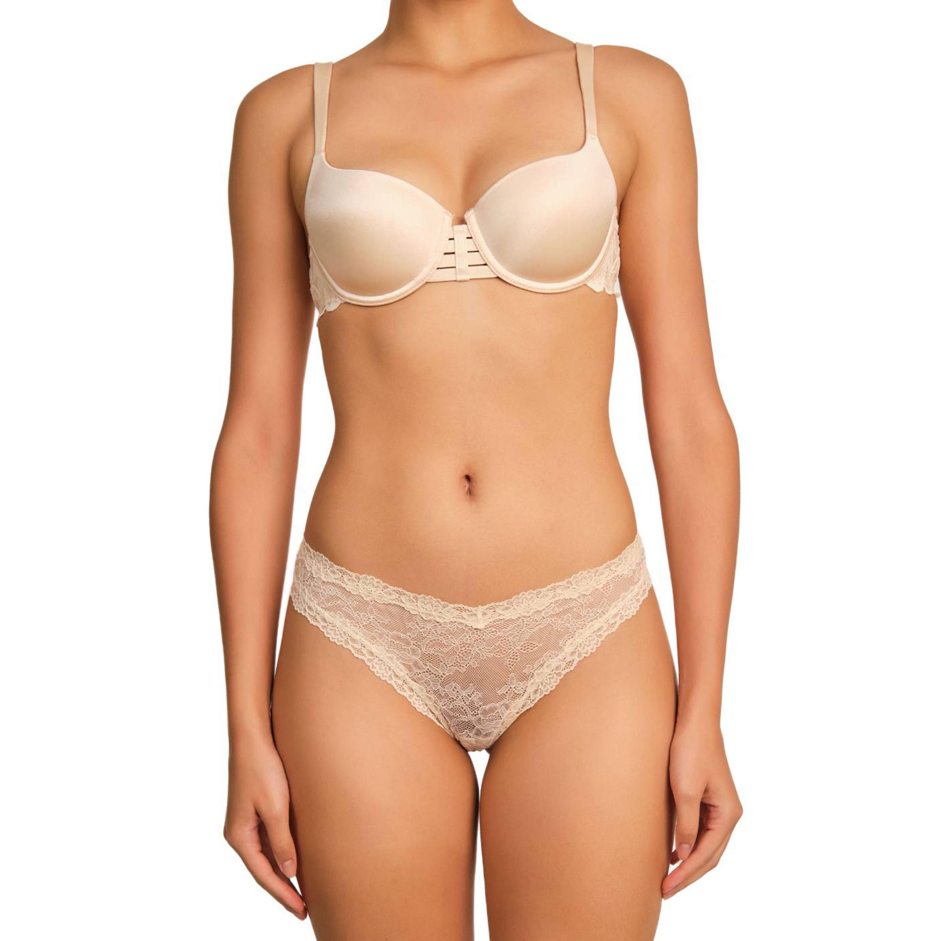La Senza Sexy Nude Lace Wired Medium Support Lightly Lined Women's Balconette Bra-women-clothing-lingerie-bras-image-2