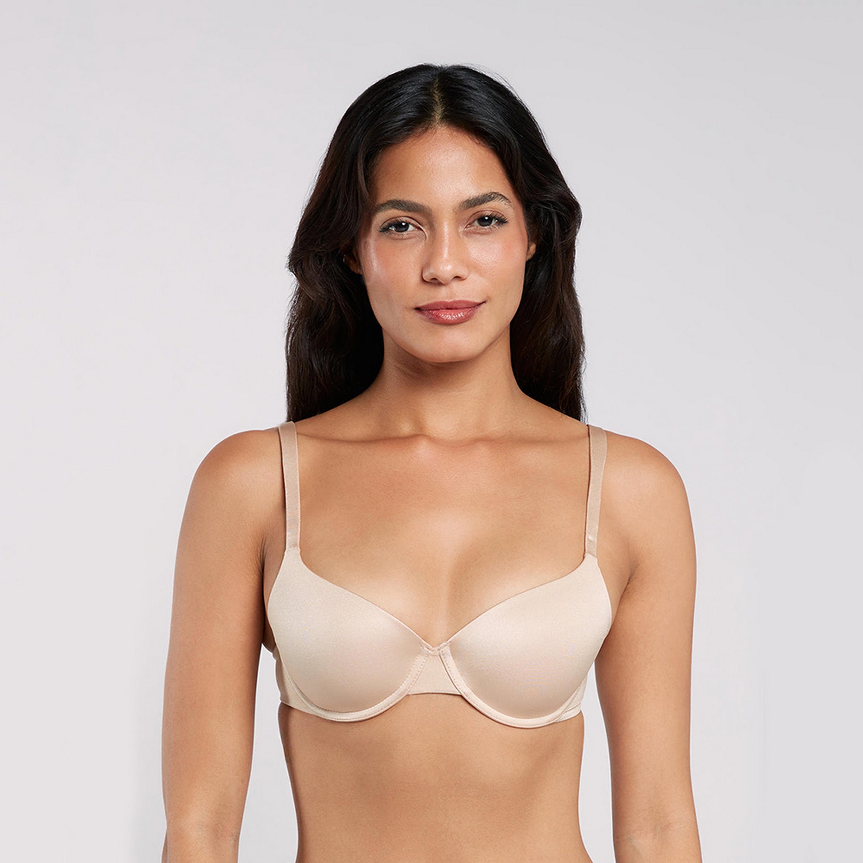 حمالة صدر نسائية تي شيرت بأسلاك وداعمة متوسطة ومبطنة بشكل خفيف وواضحة من لا سنزا-women-clothing-lingerie-bras-image-1