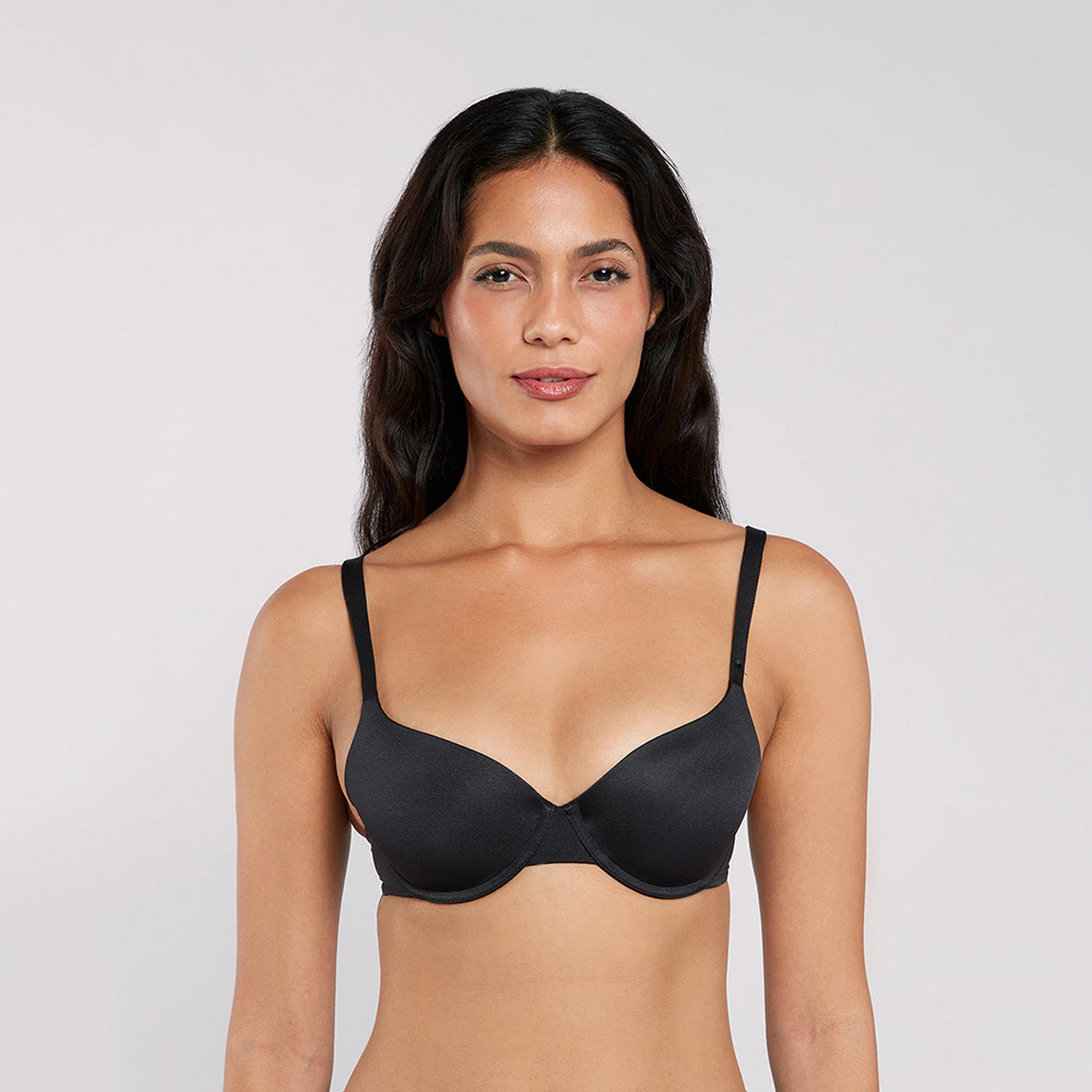 حمالة صدر نسائية تي شيرت بأسلاك وداعمة متوسطة ومبطنة بشكل خفيف وواضحة من لا سنزا-women-clothing-lingerie-bras-image-5