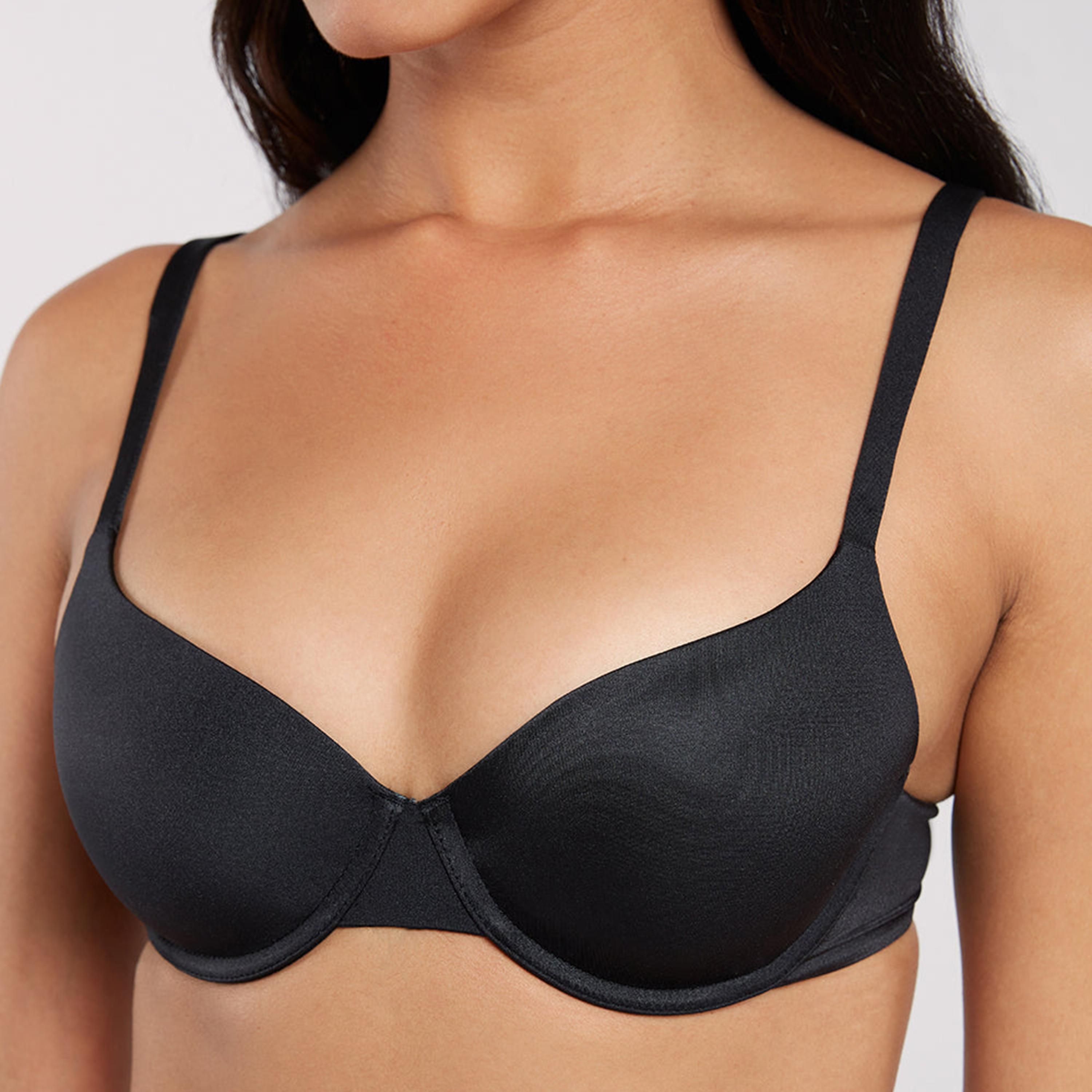 حمالة صدر نسائية تي شيرت بأسلاك وداعمة متوسطة ومبطنة بشكل خفيف وواضحة من لا سنزا-women-clothing-lingerie-bras-image-6