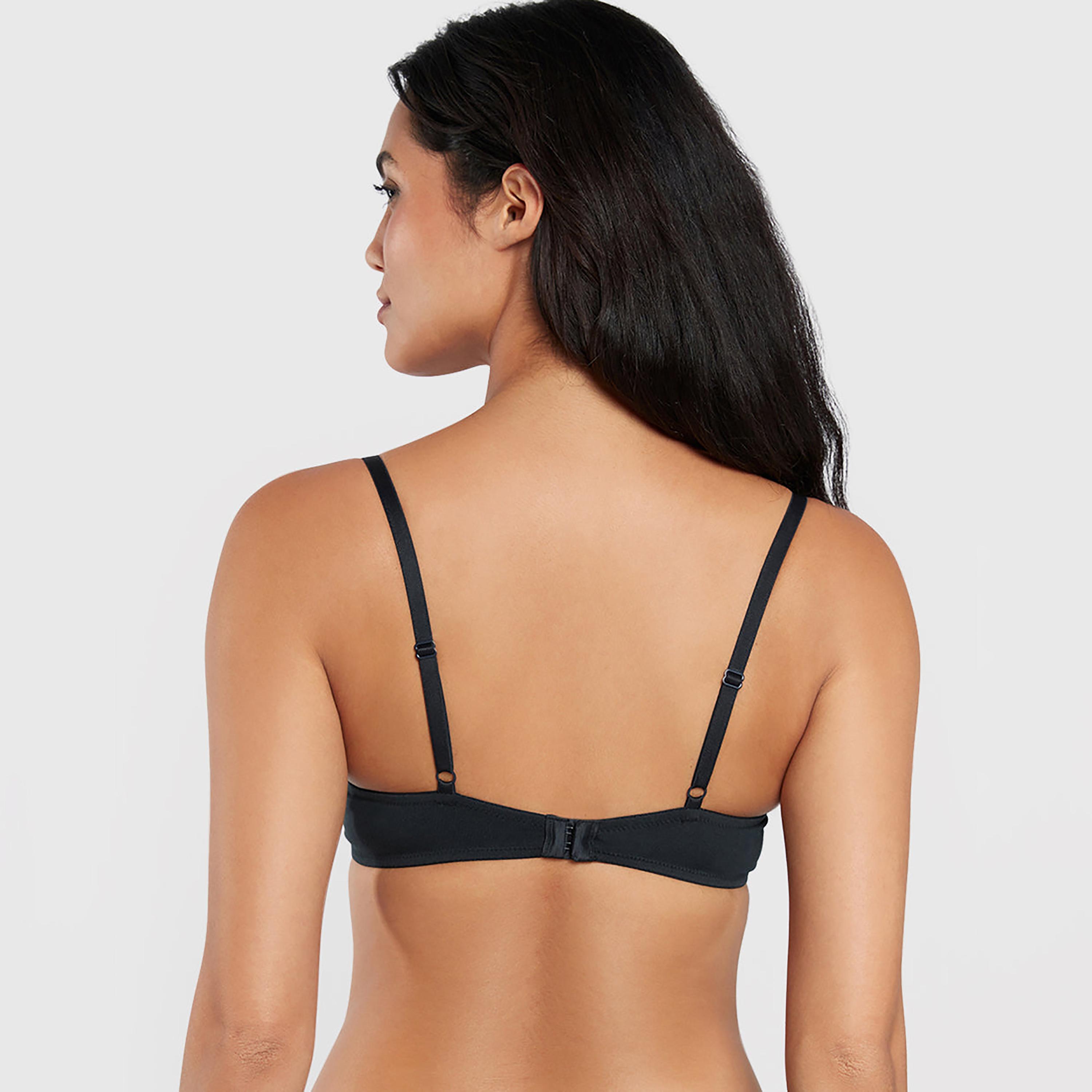 La Senza Remix Black Cotton Wired Medium Support Padded Women's Demi Bra-women-clothing-lingerie-bras-image-4