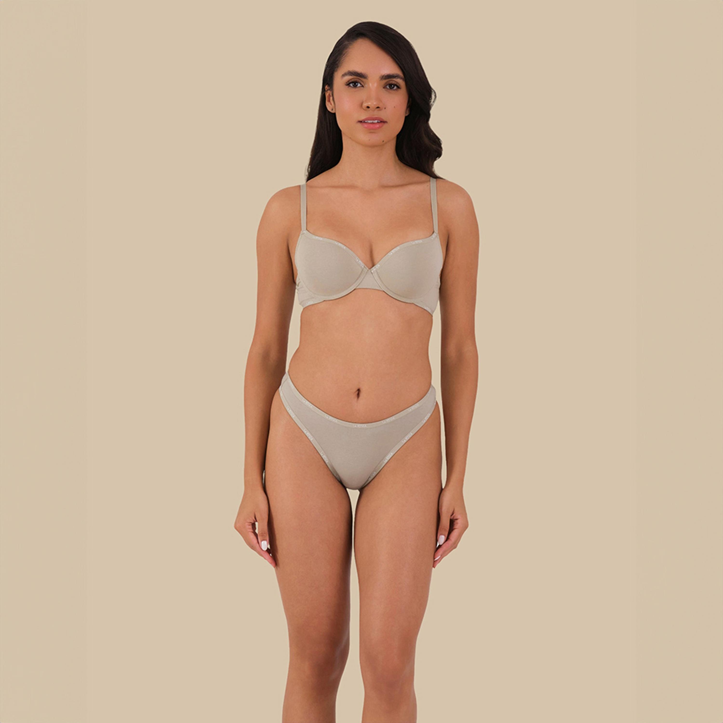 La Senza Essentials Wired Medium Support Lightly Lined Women's Demi Bra-women-clothing-lingerie-bras-image-3
