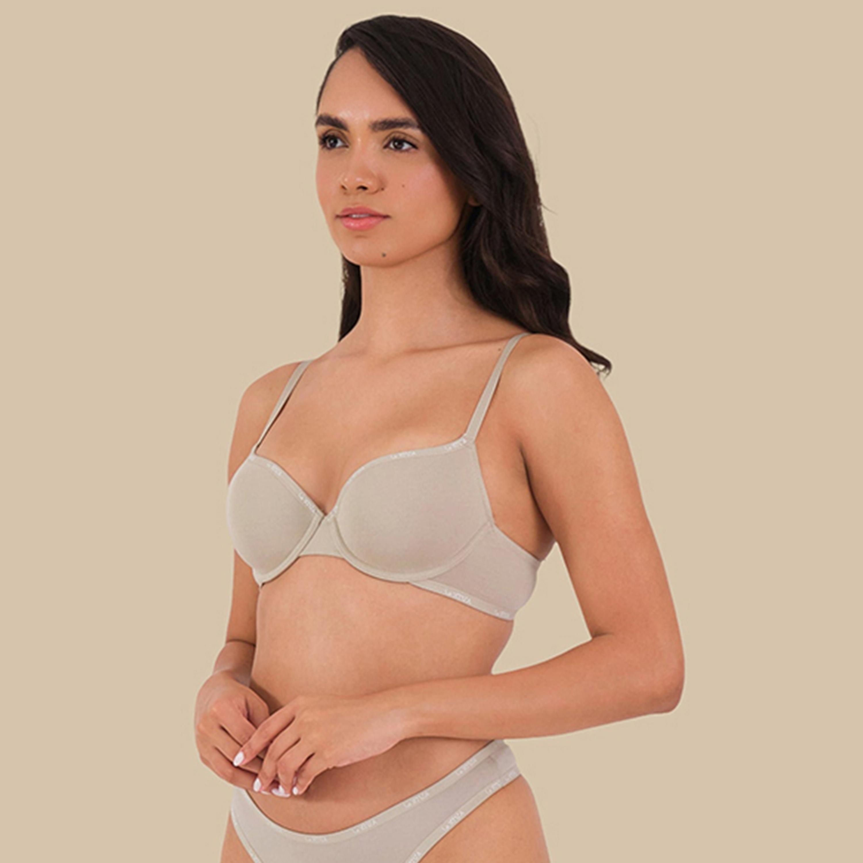 La Senza Essentials Wired Medium Support Lightly Lined Women's Demi Bra-women-clothing-lingerie-bras-image-4