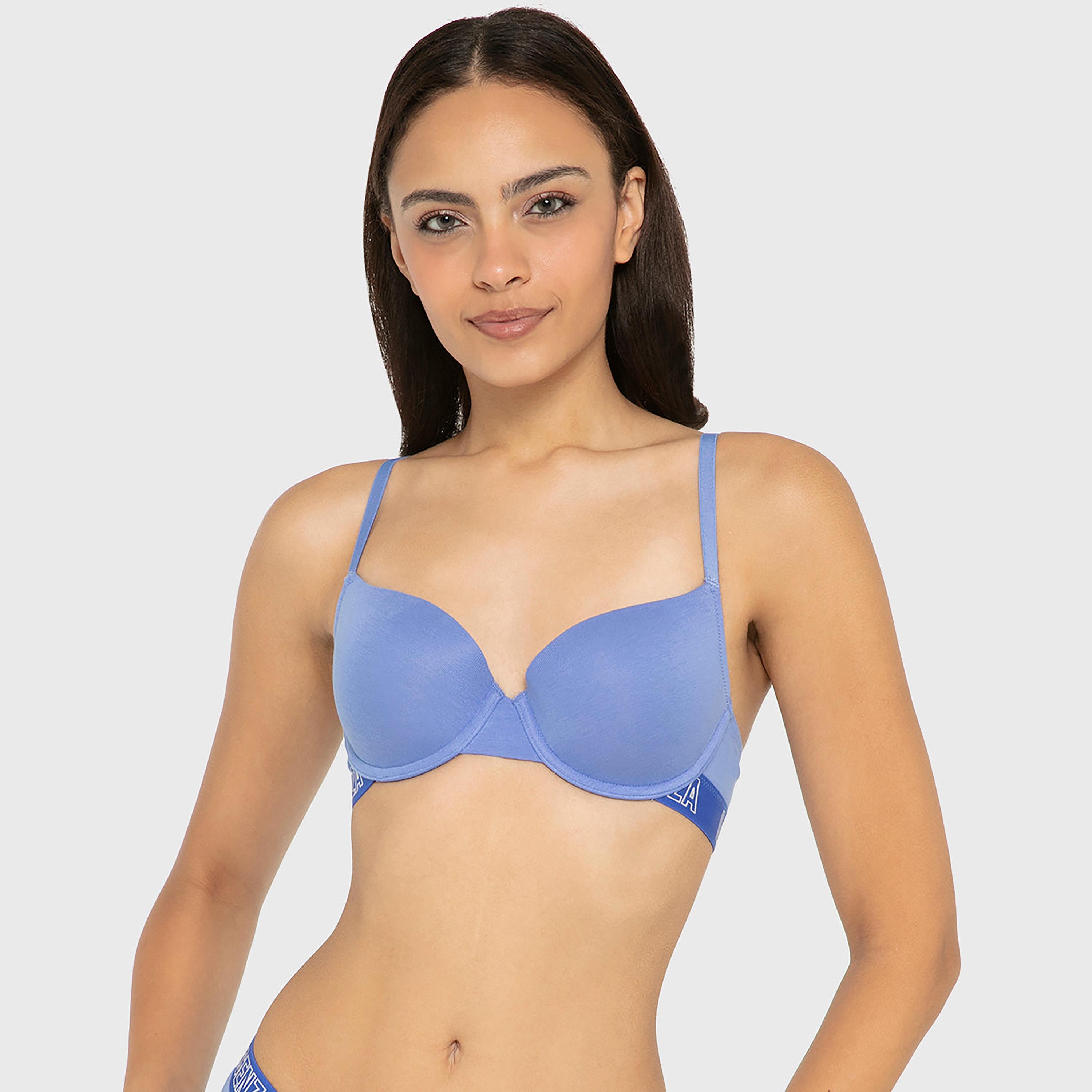 حمالة صدر نسائية نصفية مبطنة بالقطن البيج تريندي برباط ودعم متوسط من لا سينزا-women-clothing-lingerie-bras-image-17