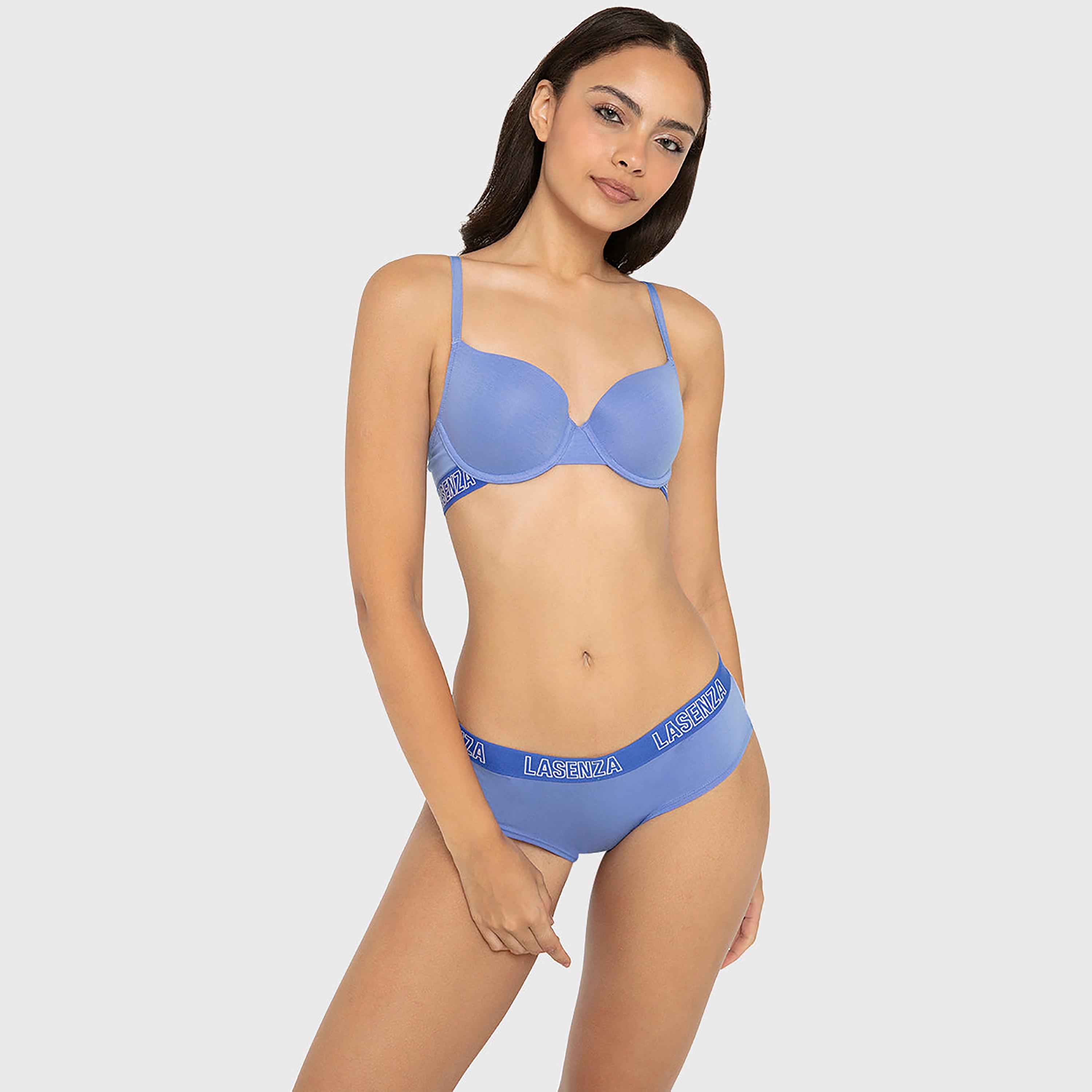 حمالة صدر نسائية نصفية مبطنة بالقطن البيج تريندي برباط ودعم متوسط من لا سينزا-women-clothing-lingerie-bras-image-18