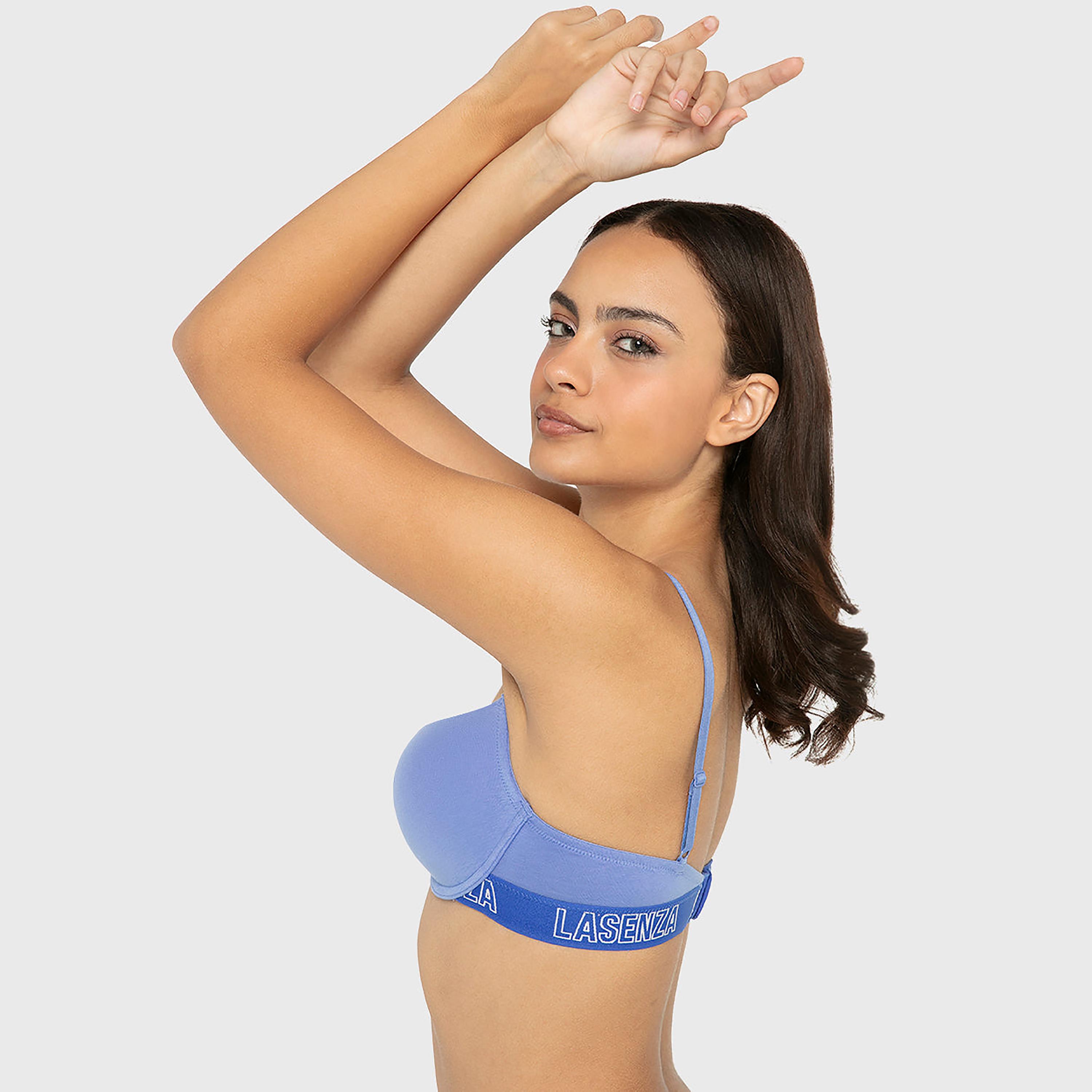 حمالة صدر نسائية نصفية مبطنة بالقطن البيج تريندي برباط ودعم متوسط من لا سينزا-women-clothing-lingerie-bras-image-20
