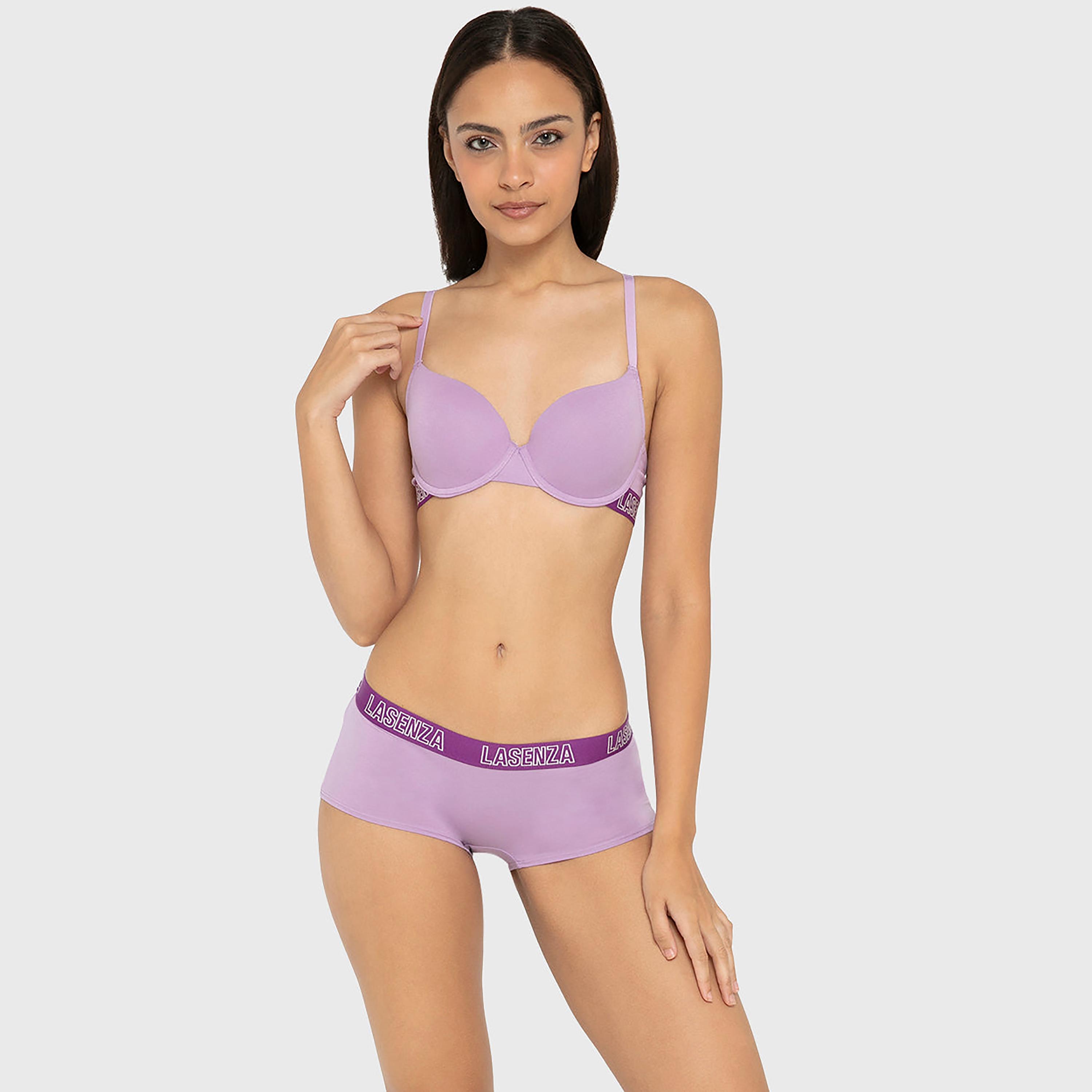 حمالة صدر نسائية نصفية مبطنة بالقطن البيج تريندي برباط ودعم متوسط من لا سينزا-women-clothing-lingerie-bras-image-14