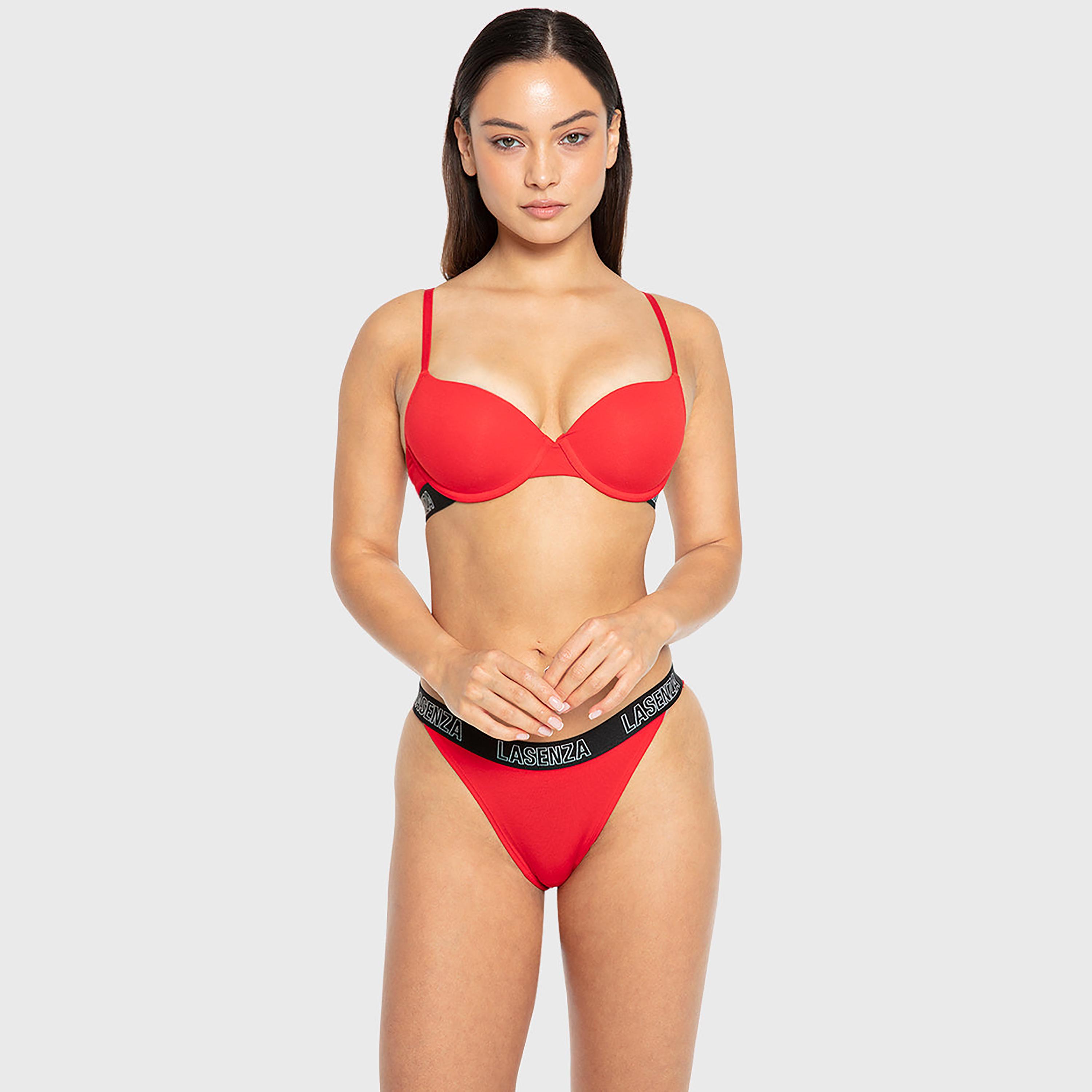 حمالة صدر نسائية نصفية مبطنة بالقطن البيج تريندي برباط ودعم متوسط من لا سينزا-women-clothing-lingerie-bras-image-10