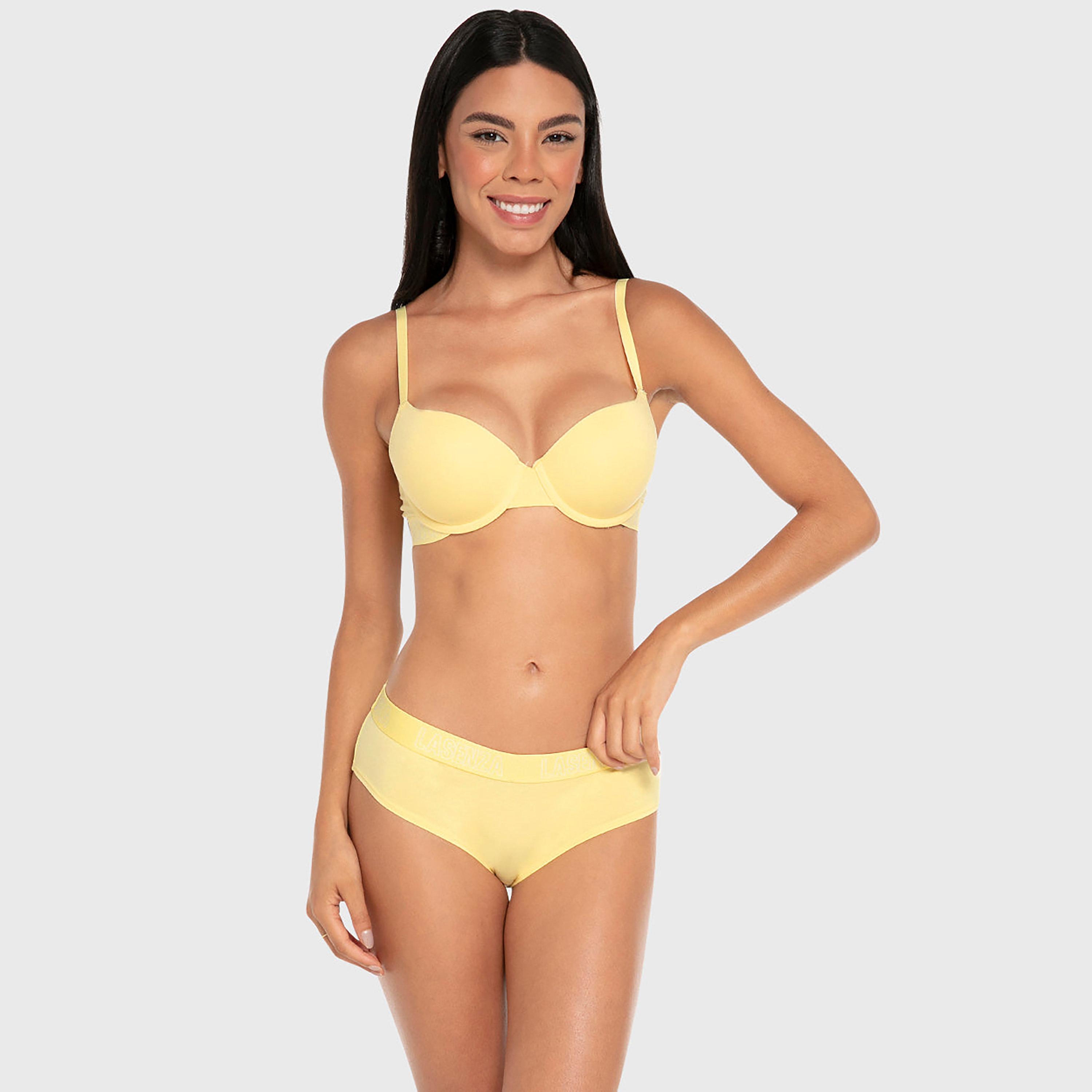 La Senza Trendy Nude Cotton Wired Medium Support Padded Women's Demi Bra-women-clothing-lingerie-bras-image-3