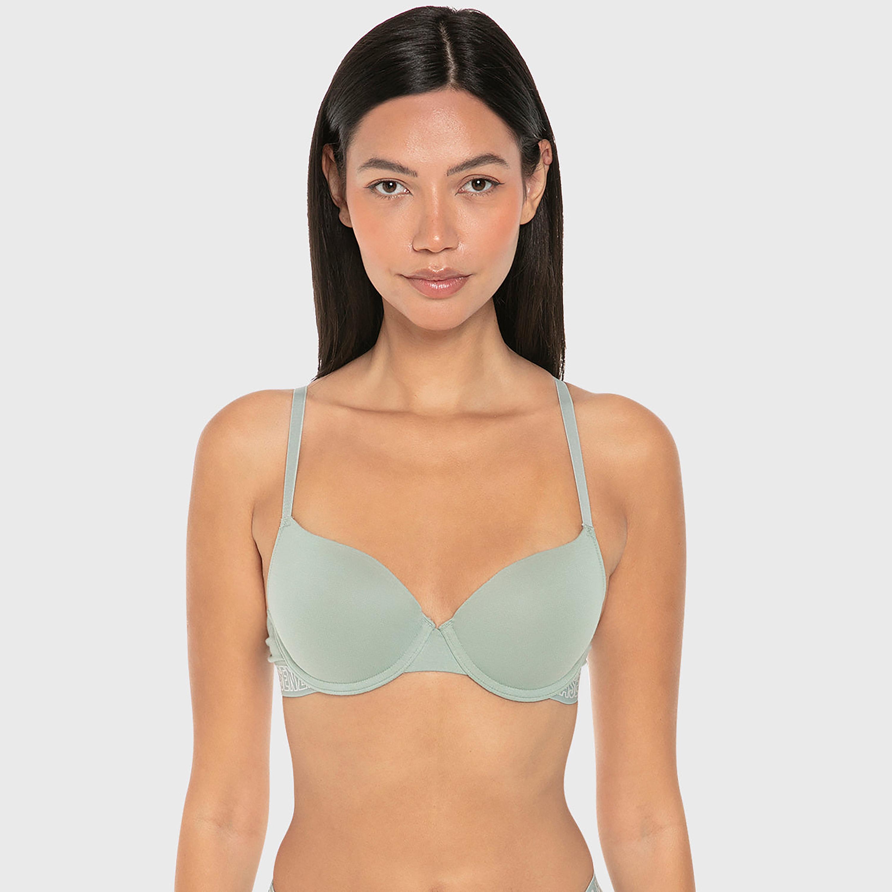 حمالة صدر نسائية نصفية مبطنة بالقطن البيج تريندي برباط ودعم متوسط من لا سينزا-women-clothing-lingerie-bras-image-1