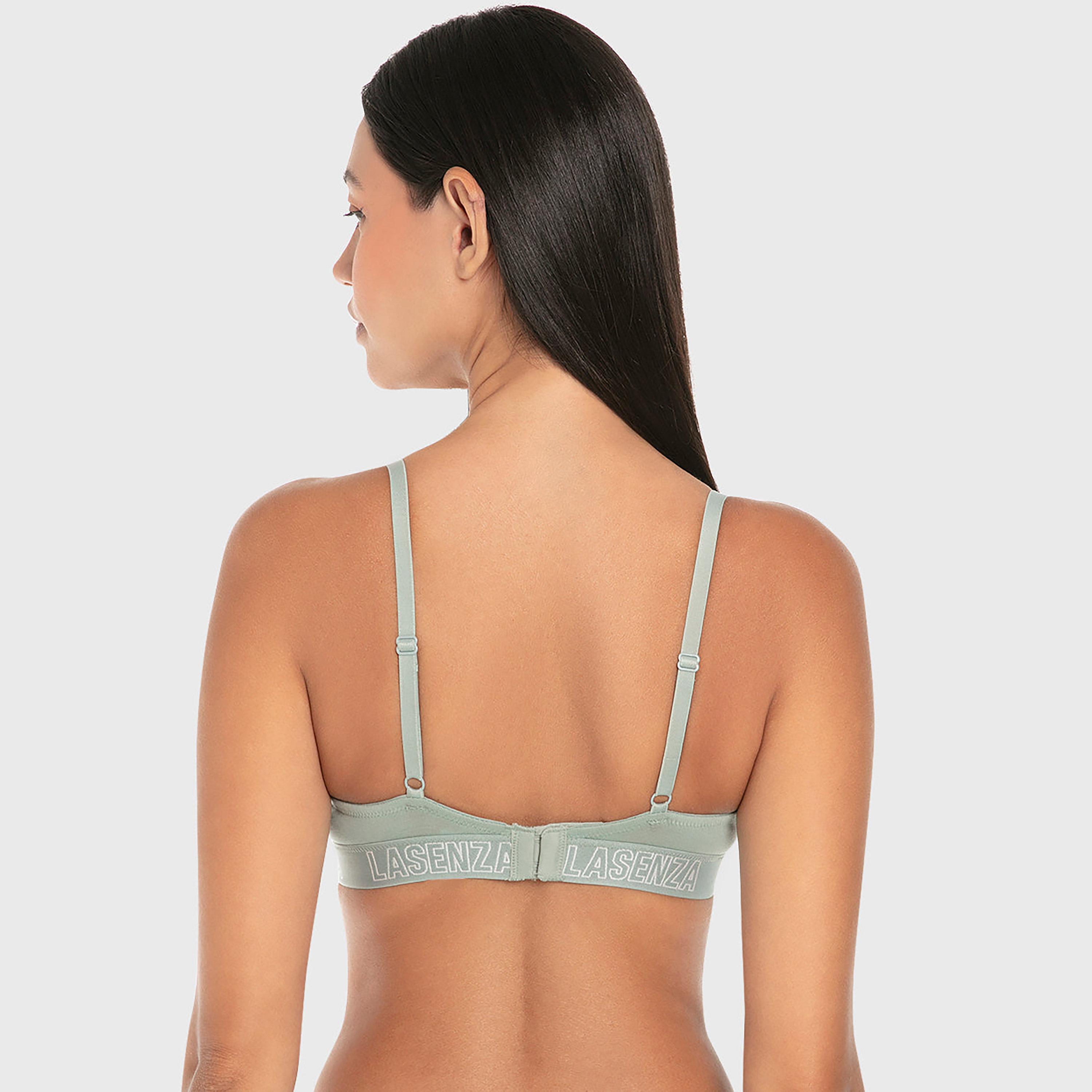 حمالة صدر نسائية نصفية مبطنة بالقطن البيج تريندي برباط ودعم متوسط من لا سينزا-women-clothing-lingerie-bras-image-4