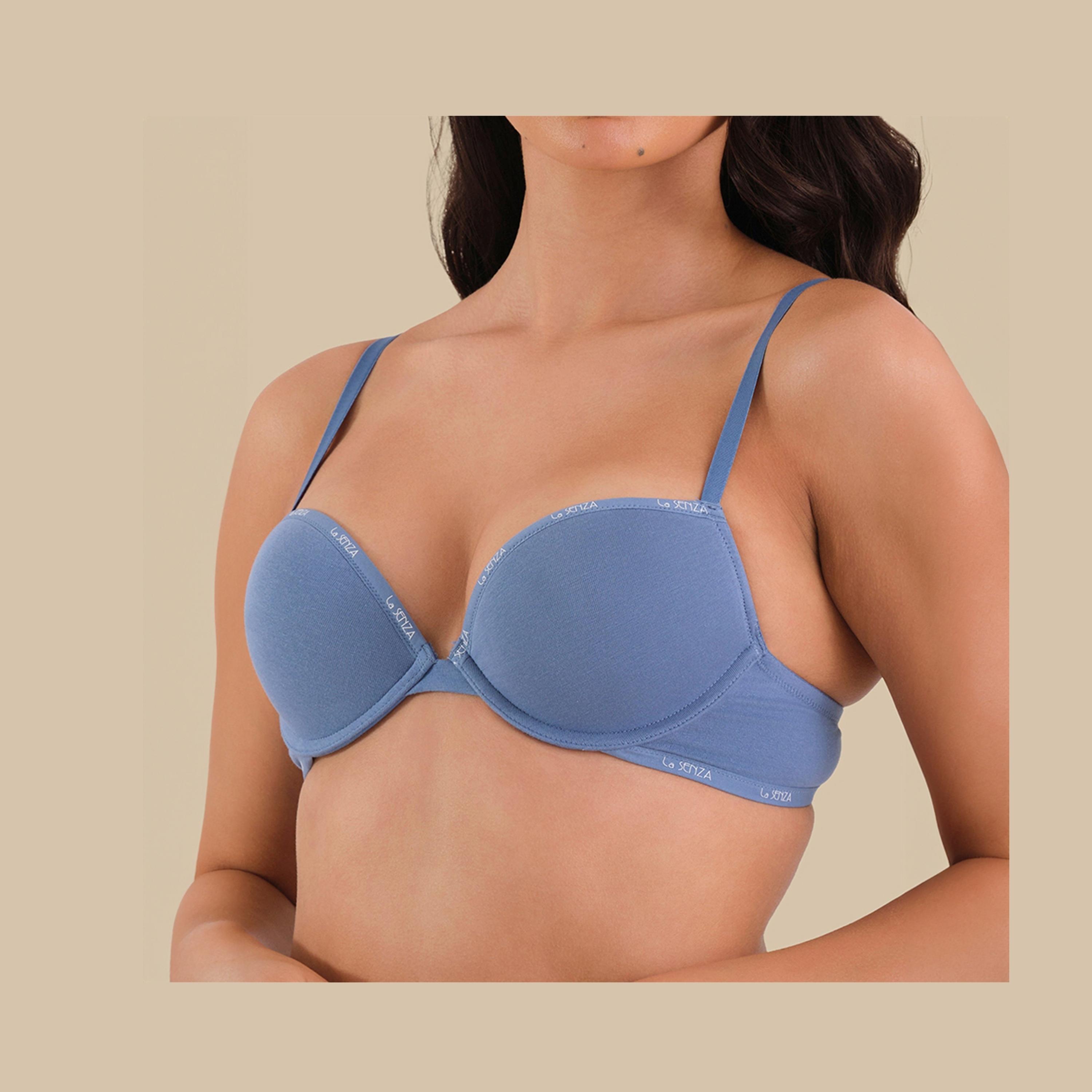 حمالة صدر بلانج نسائية مبطنة بدعم متوسط بسلك من القطن بشعار رفيع من لا سينزا-women-clothing-lingerie-bras-image-3