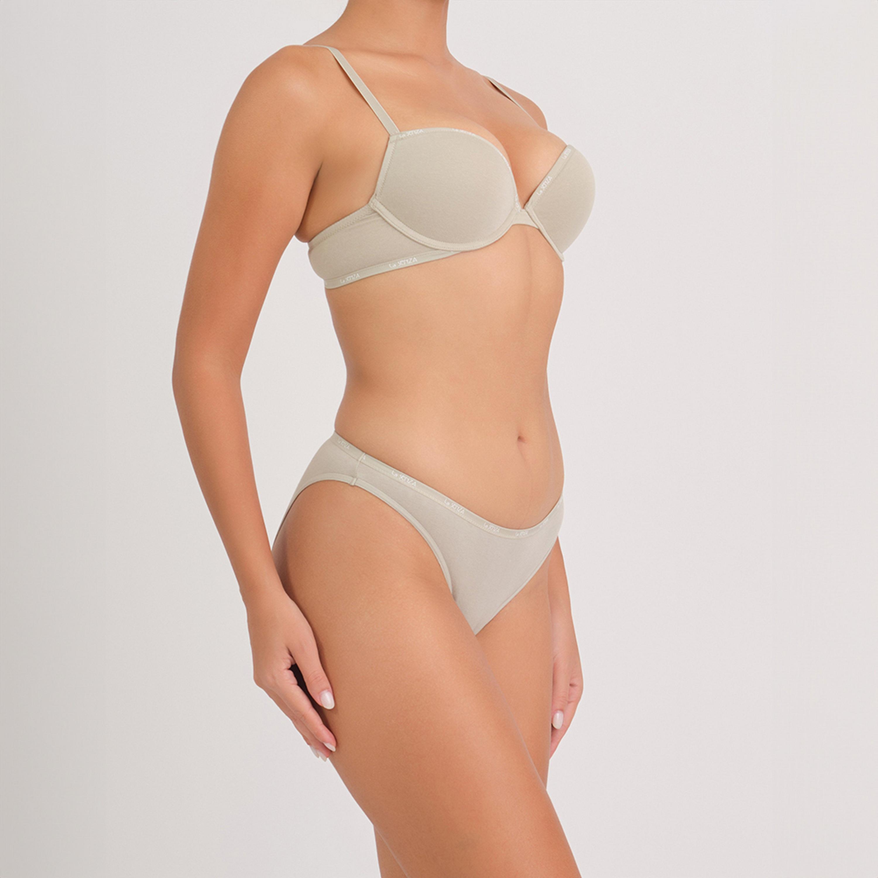 La Senza Trendy Nude Wired Medium Support Padded Women's Plunge Bra-women-clothing-lingerie-bras-image-2