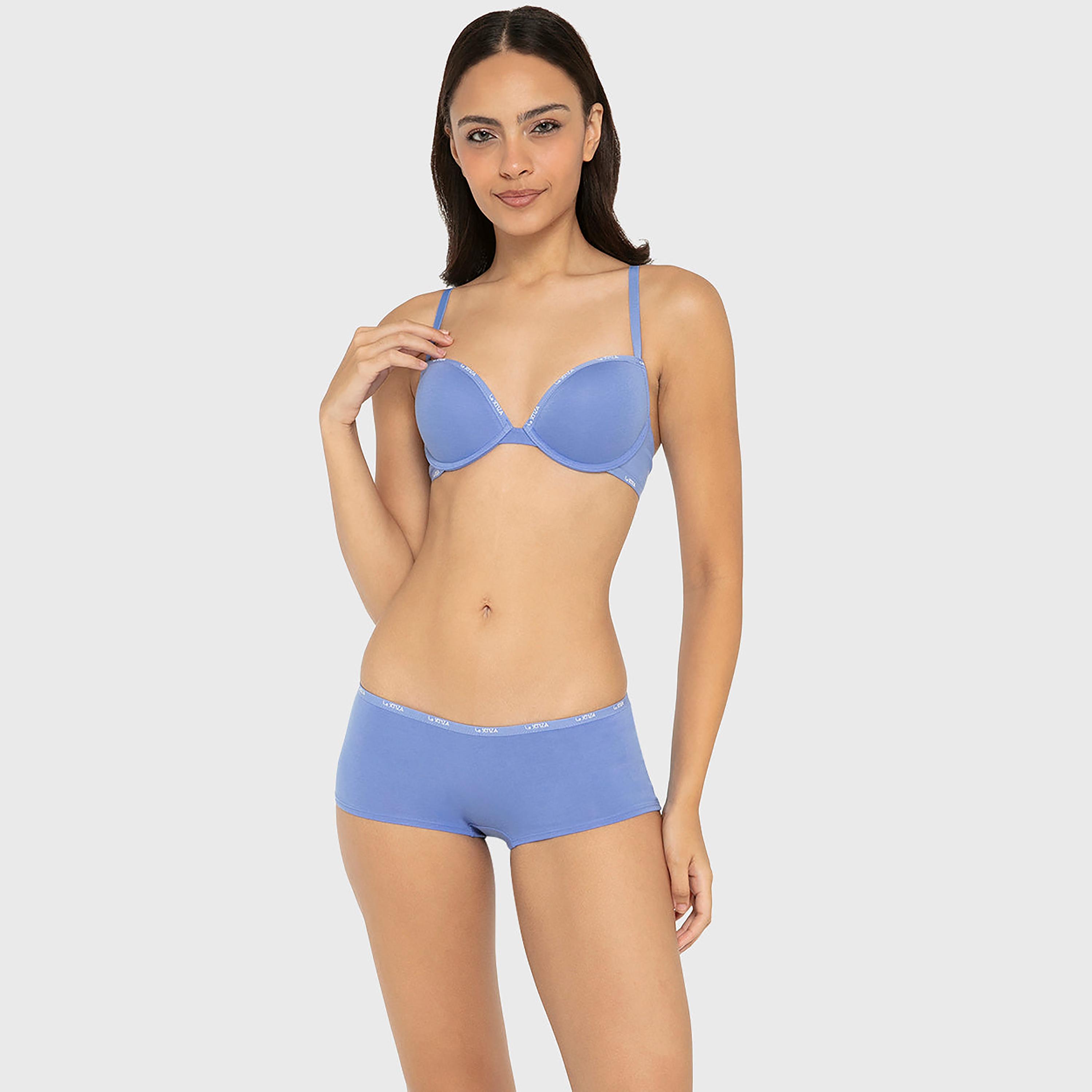 حمالة صدر "بوش أب" قطنية سادة بسلك سفلي ودعم متوسط وحشوة من لا سينزا-women-clothing-lingerie-bras-image-10