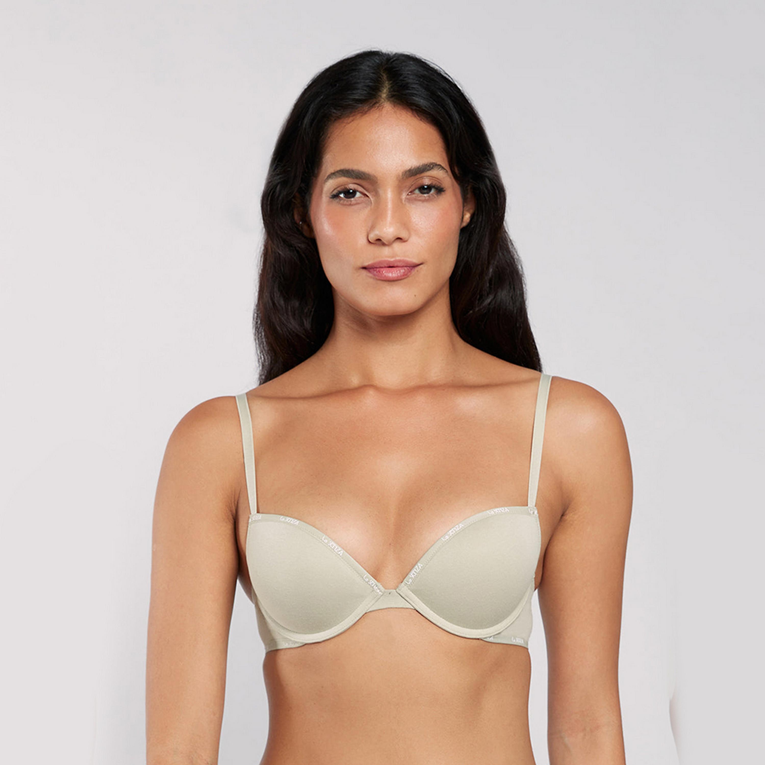 La Senza Remix Cotton Wired Medium Support Padded Women's Plunge Bra-women-clothing-lingerie-bras-image-13