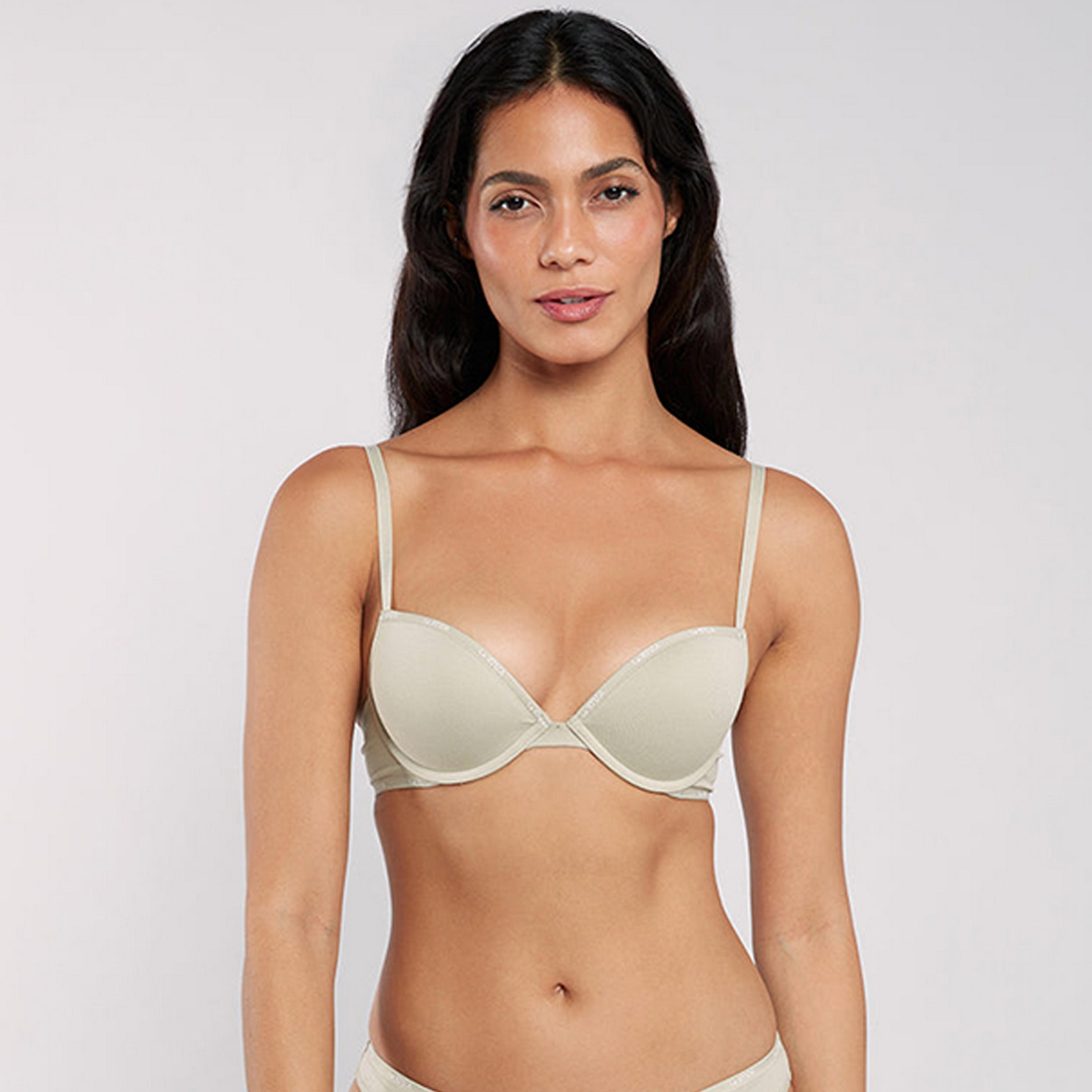 La Senza Remix Cotton Wired Medium Support Padded Women's Plunge Bra-women-clothing-lingerie-bras-image-15