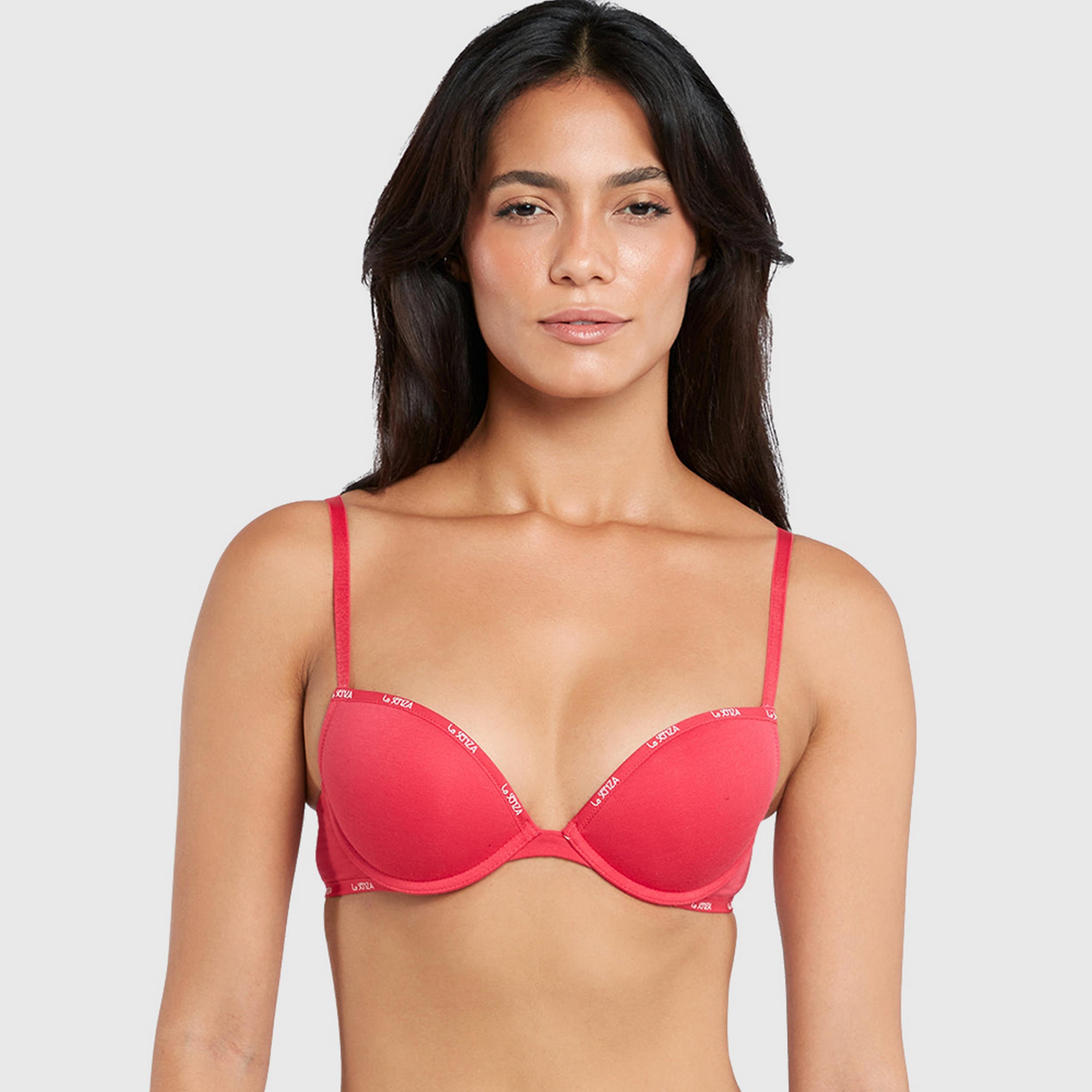 La Senza Remix Cotton Wired Medium Support Padded Women's Plunge Bra-women-clothing-lingerie-bras-image-9