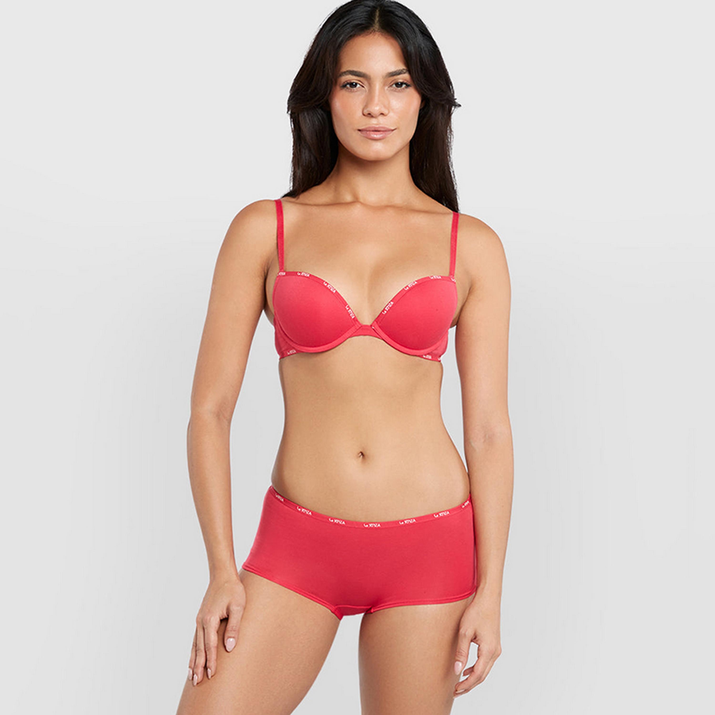 La Senza Remix Cotton Wired Medium Support Padded Women's Plunge Bra-women-clothing-lingerie-bras-image-11