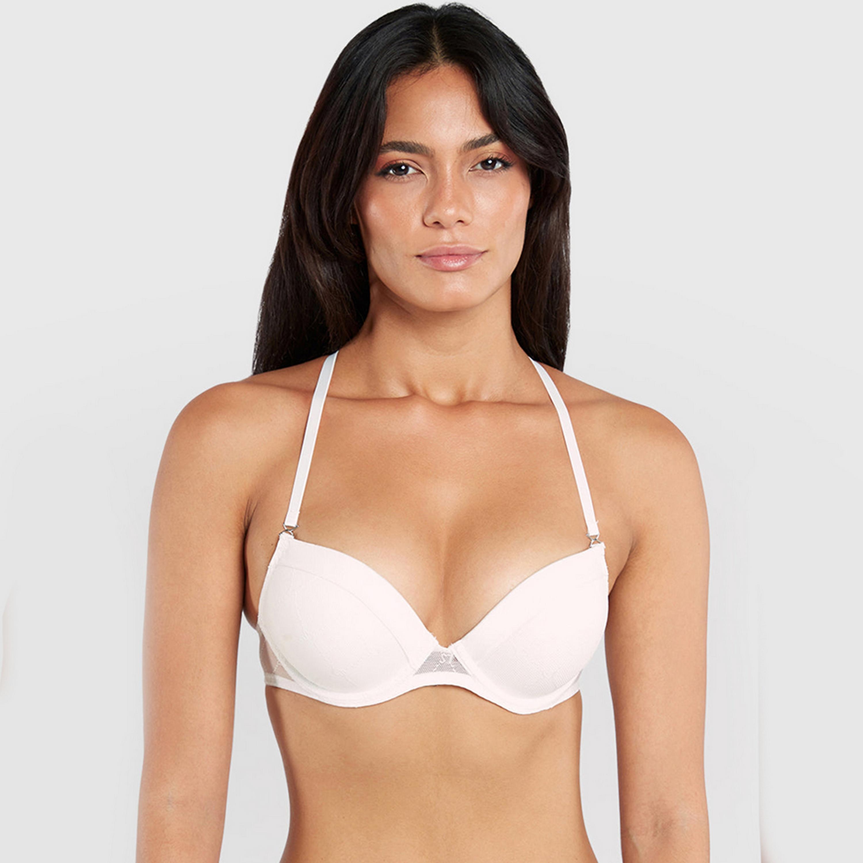 La Senza Hello Sugar Mesh Wired High Support Padded Women's Double Push-Up Plunge Bra-women-clothing-lingerie-bras-image-1