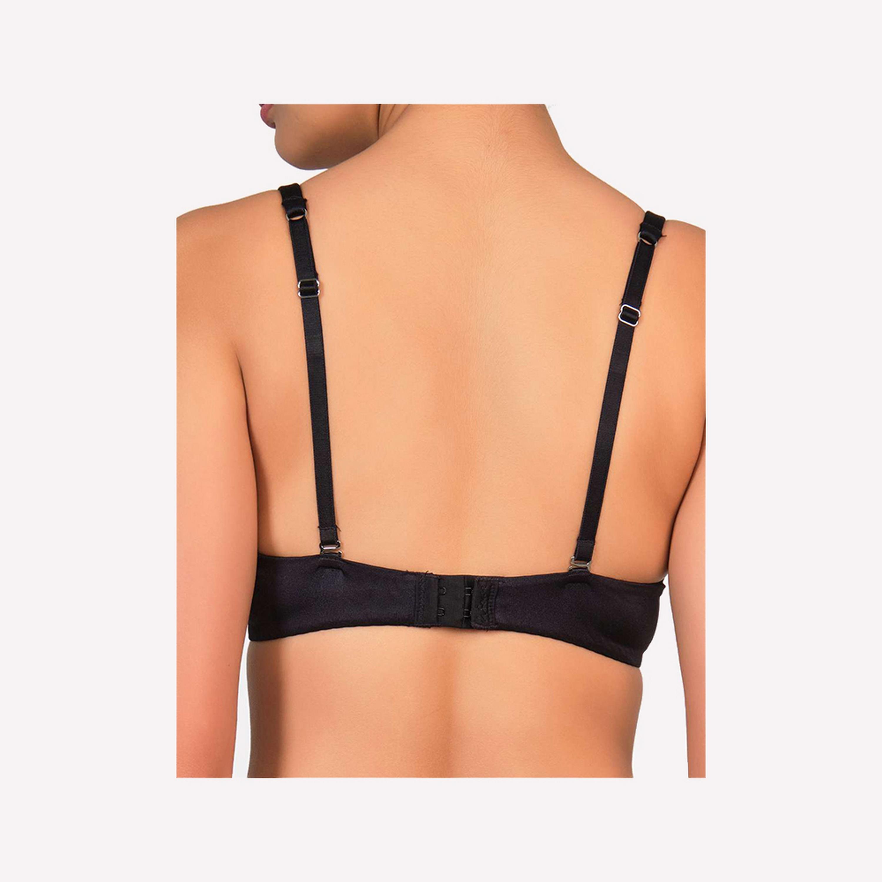 La Senza Sexy Black Mesh Wired Medium Support Lightly Padded Women's Push-Up Bra-women-clothing-lingerie-bras-image-3