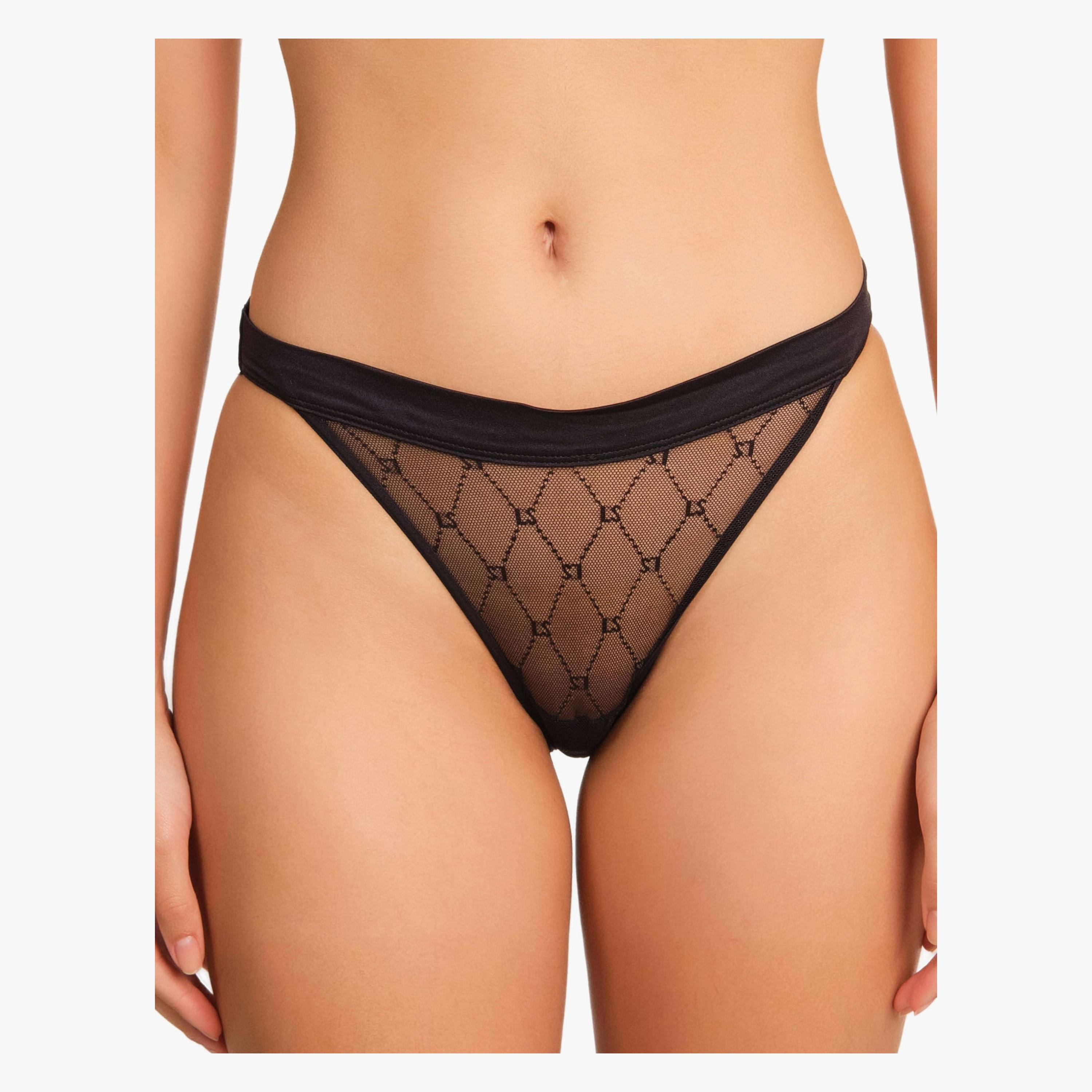 La Senza Mesh Medium Coverage Women's Bikini Panties-women-clothing-lingerie-panties-image-1
