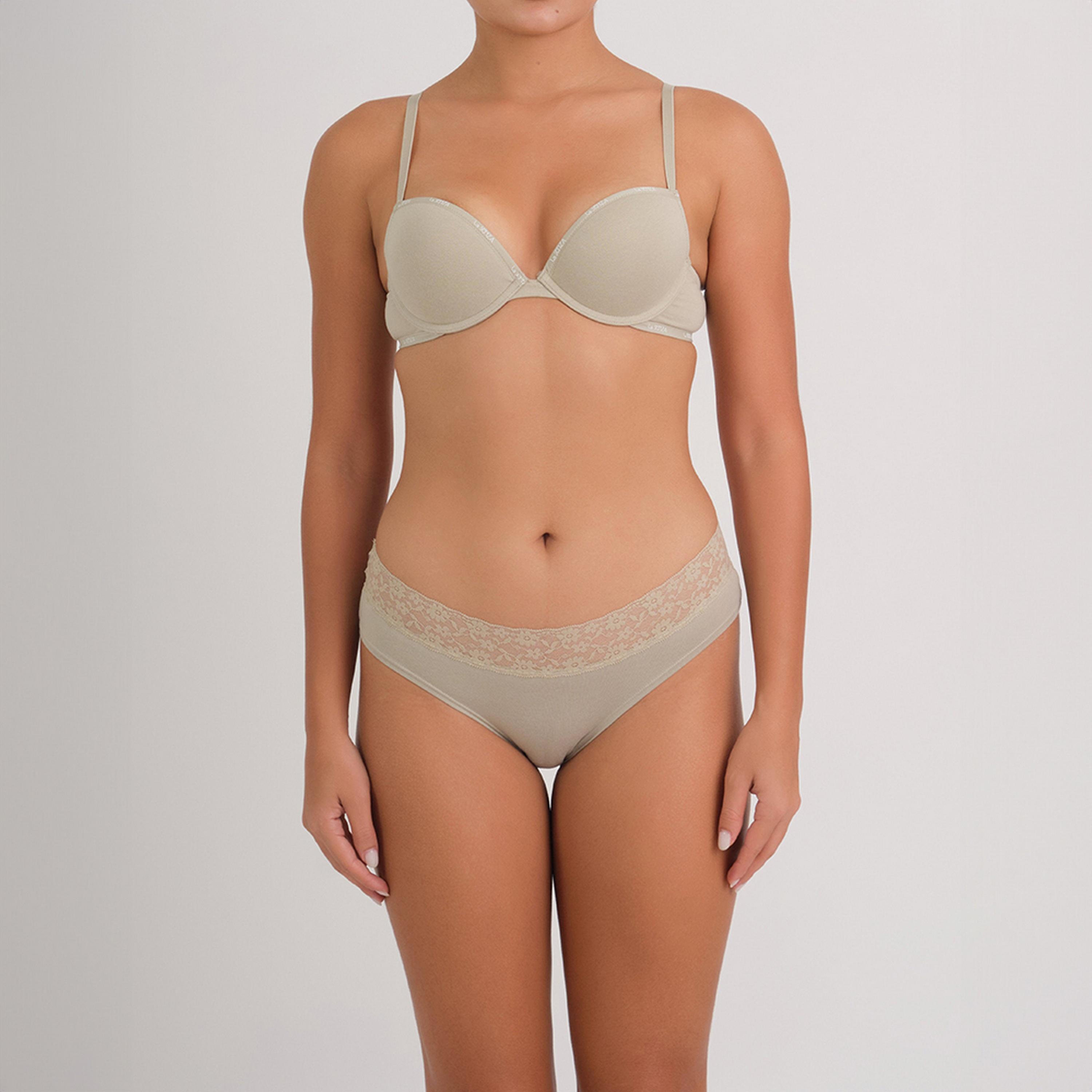 La Senza Trendy Grey Lace Full Coverage Women's Hipster Panty-women-clothing-lingerie-panties-image-2