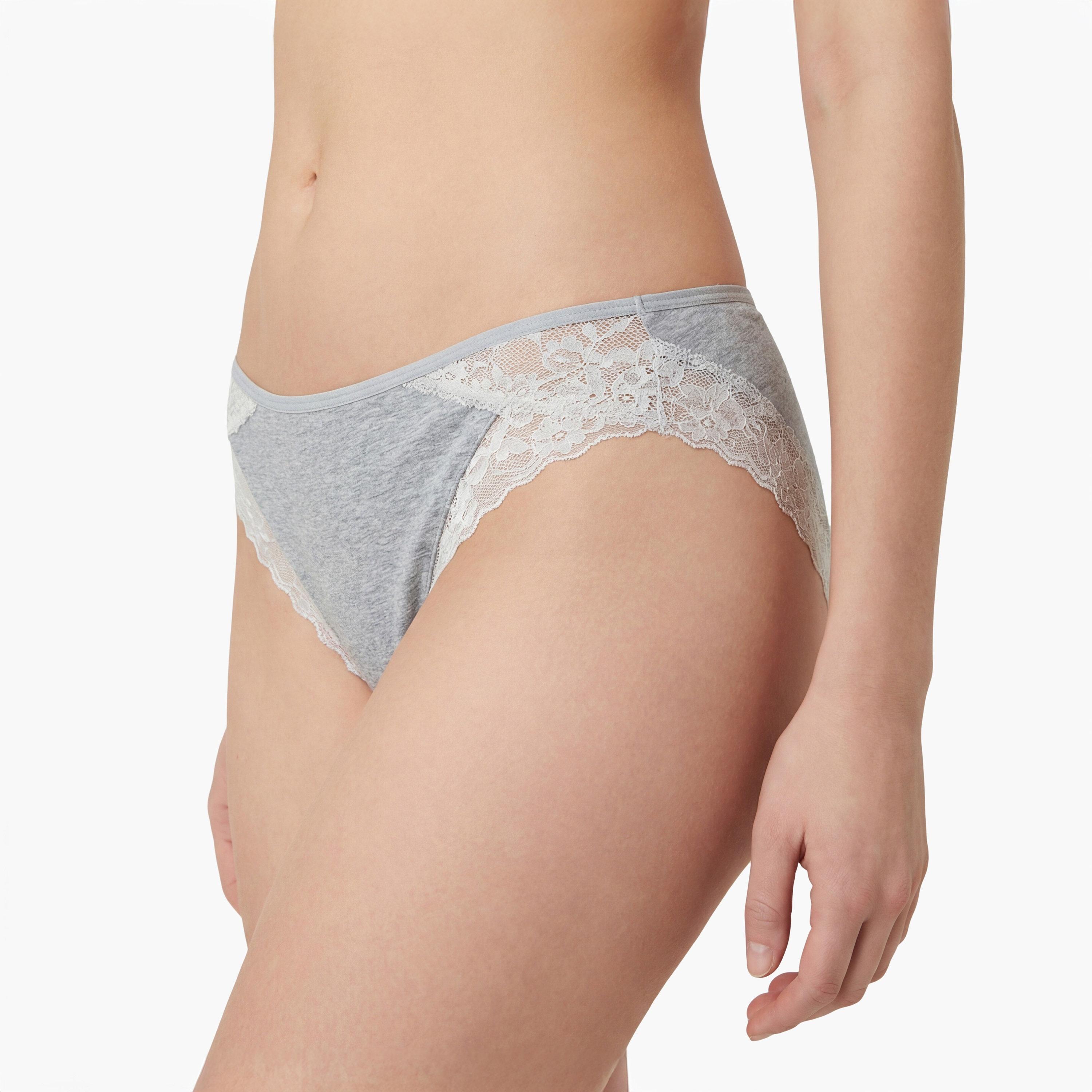 سروال داخلي نسائي "شيكي" تغطية منخفضة "ريمكس" - رمادي من لا سنزا-women-clothing-lingerie-panties-image-2