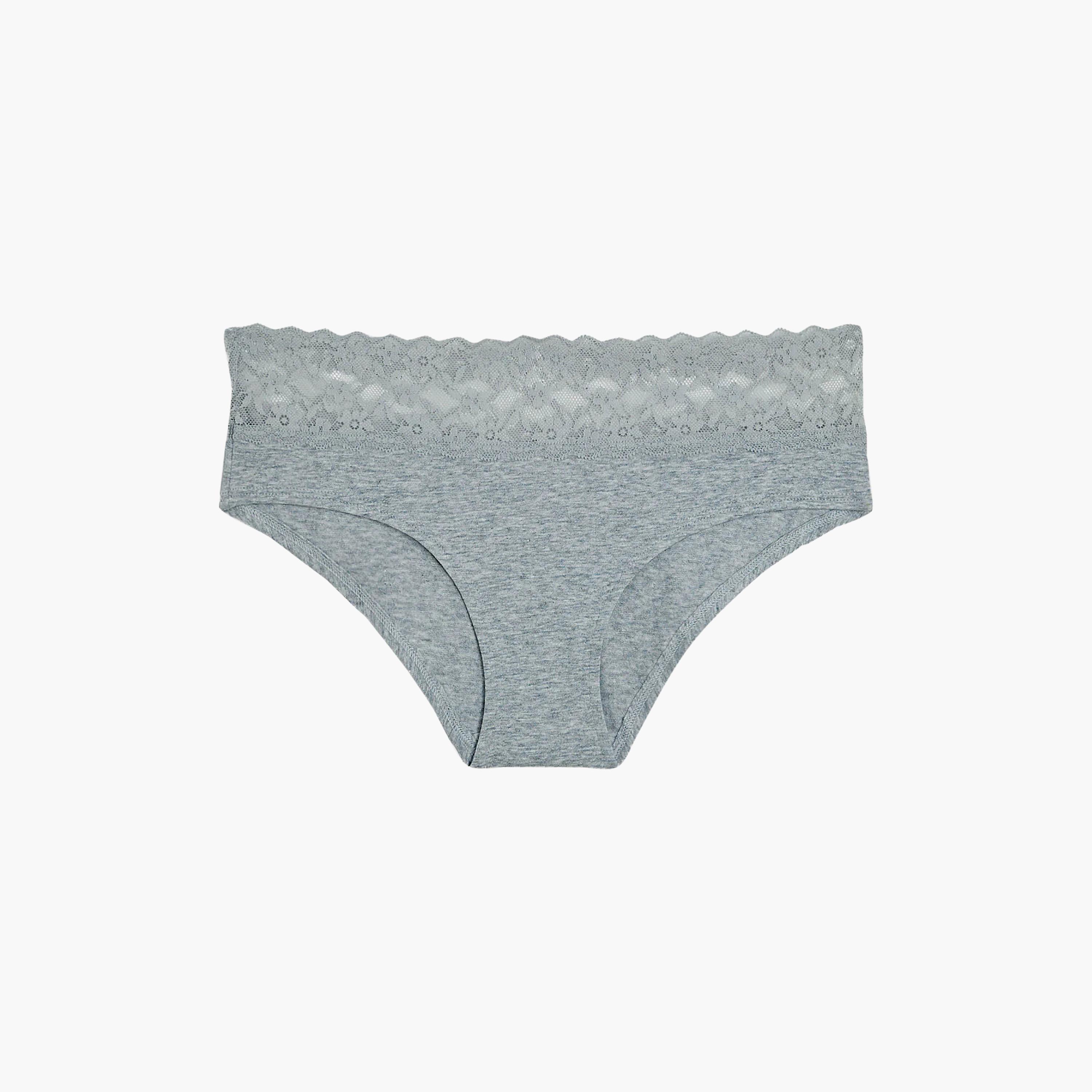 La Senza Remix Grey Lace Medium Coverage Women's Hipster Panty-women-clothing-lingerie-panties-image-1