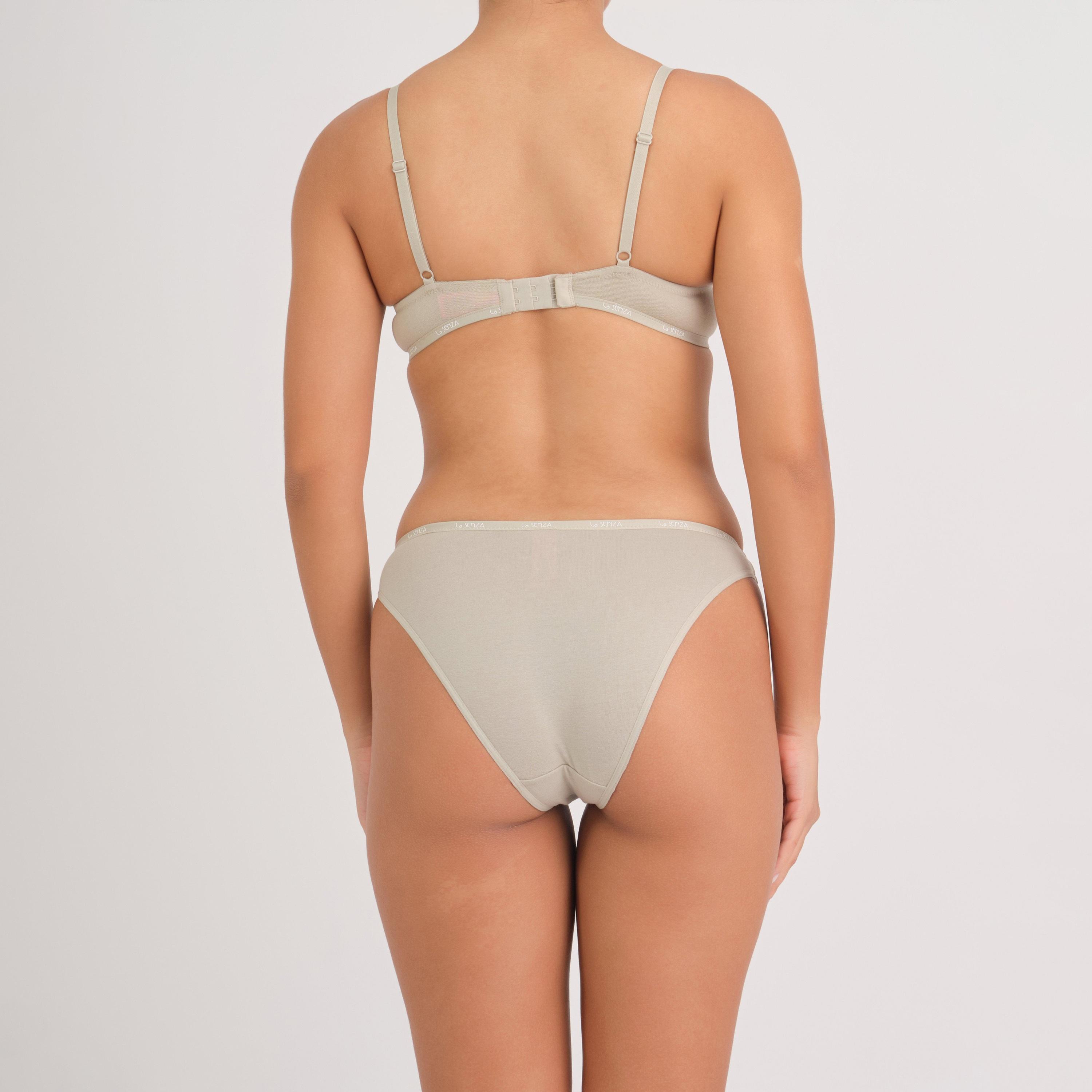 سراويل داخلية نسائية بي كيني عصرية من القطن الرمادي بتغطية متوسطة من لا سنزا-women-clothing-lingerie-panties-image-5