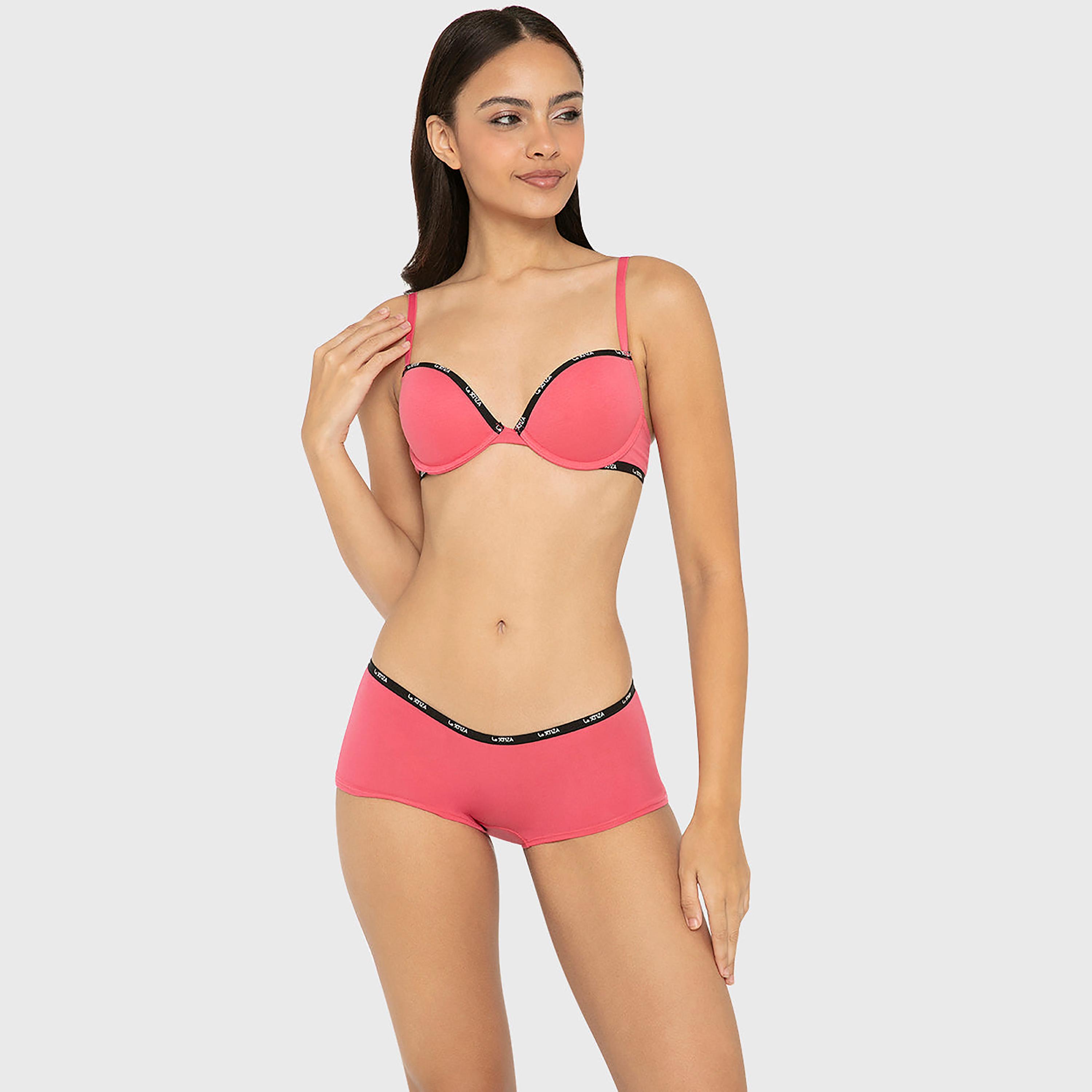 La Senza Cotton Plain Full Coverage Women's Boyshort Panties-women-clothing-lingerie-panties-image-2