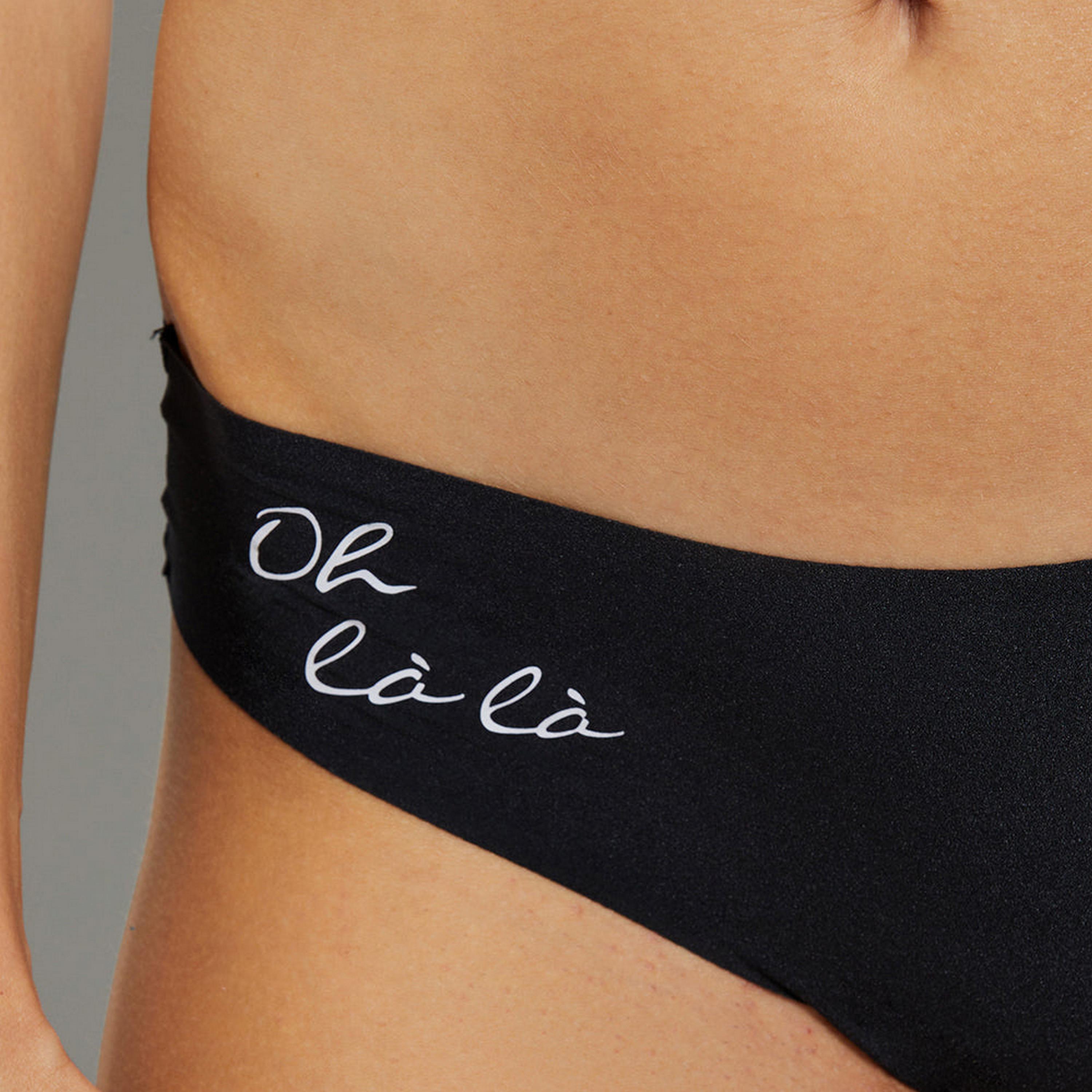 La Senza No Show Black Low Coverage Women's Thongs-women-clothing-lingerie-panties-image-2