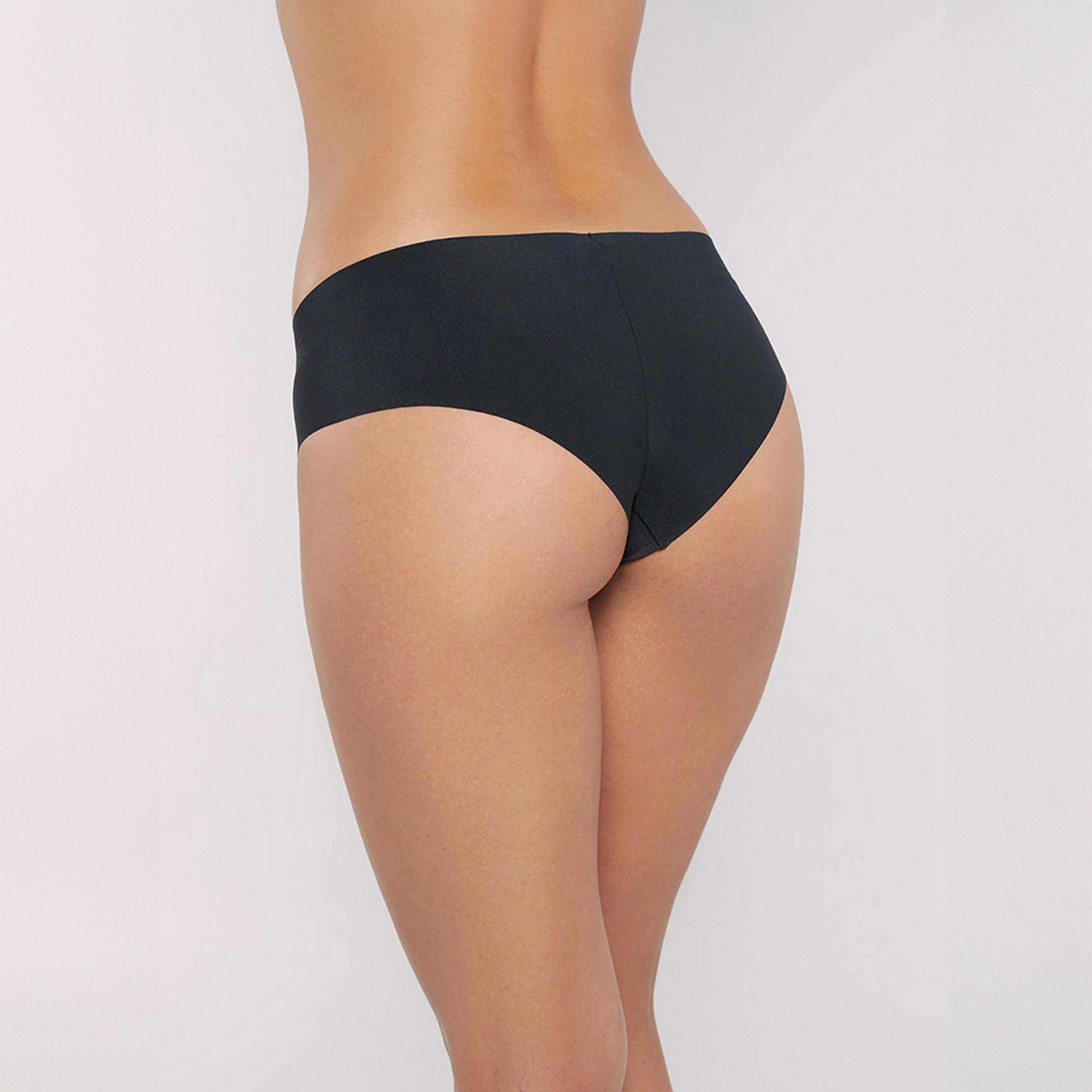 La Senza Seamless Micro Black Printed Medium Coverage Women's Cheeky Panties-women-clothing-lingerie-panties-image-3
