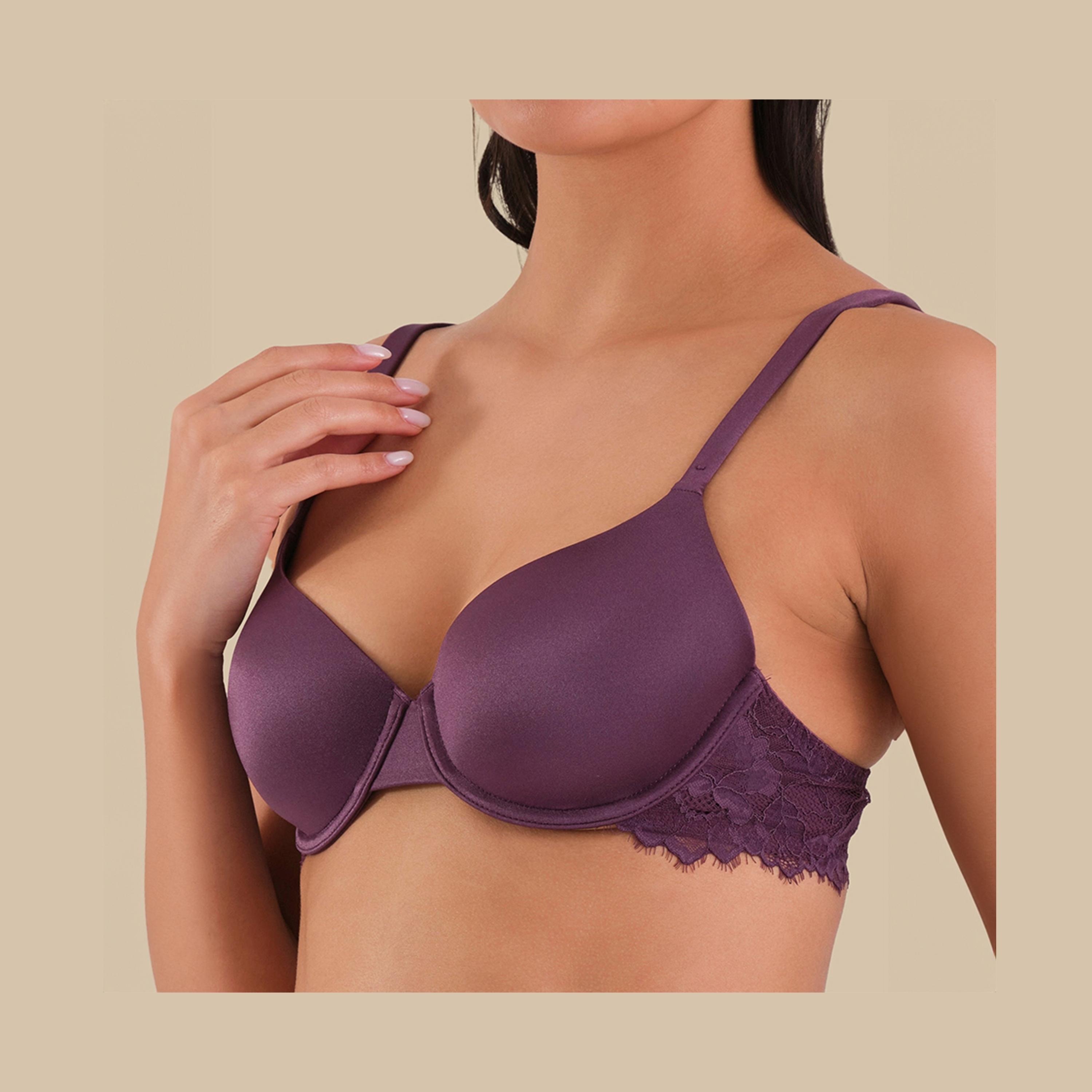 La Senza Sheer Sexy Purple Wired Medium Support Lightly Lined Women's Push Up Bra-women-clothing-lingerie-bras-image-2