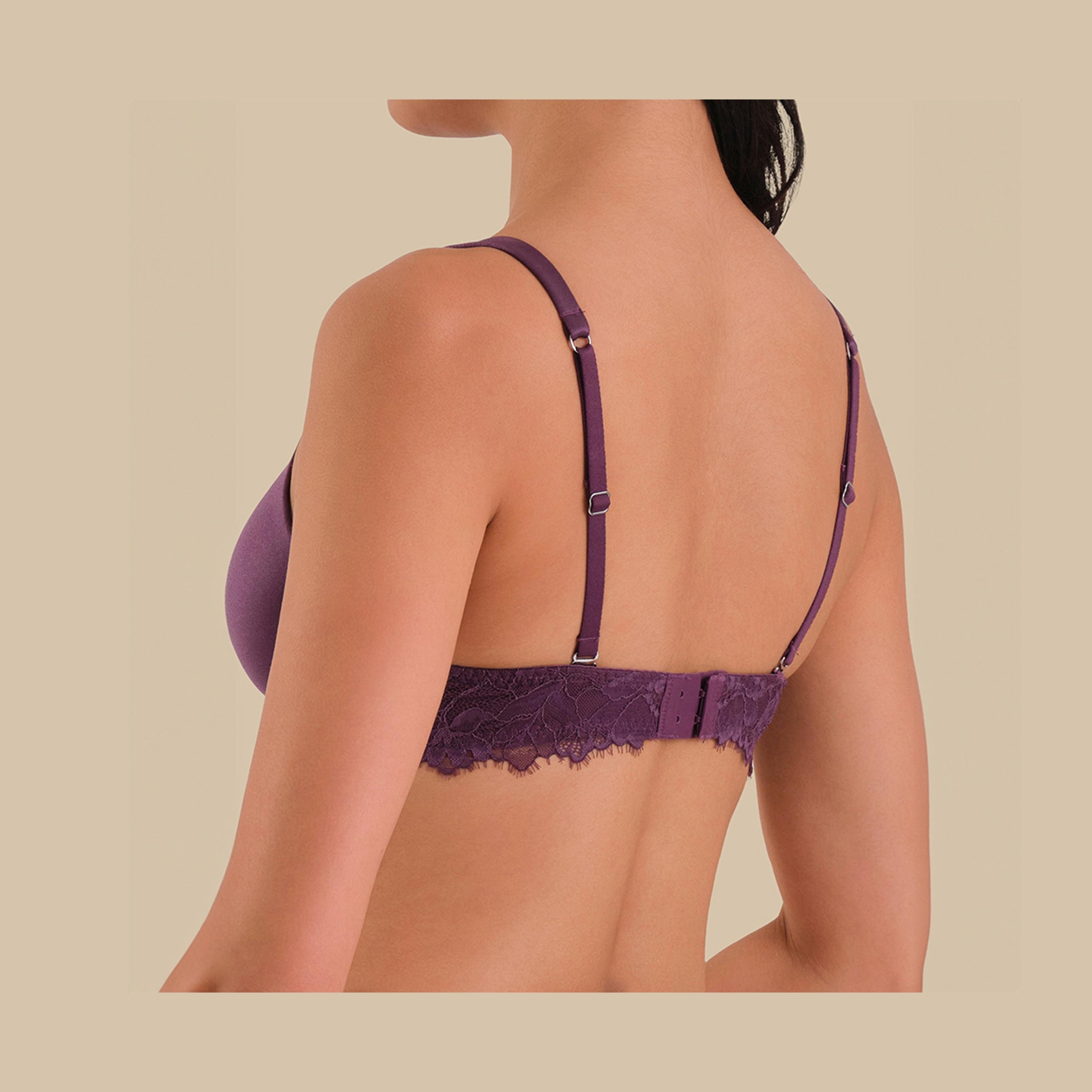 La Senza Sheer Sexy Purple Wired Medium Support Lightly Lined Women's Push Up Bra-women-clothing-lingerie-bras-image-3