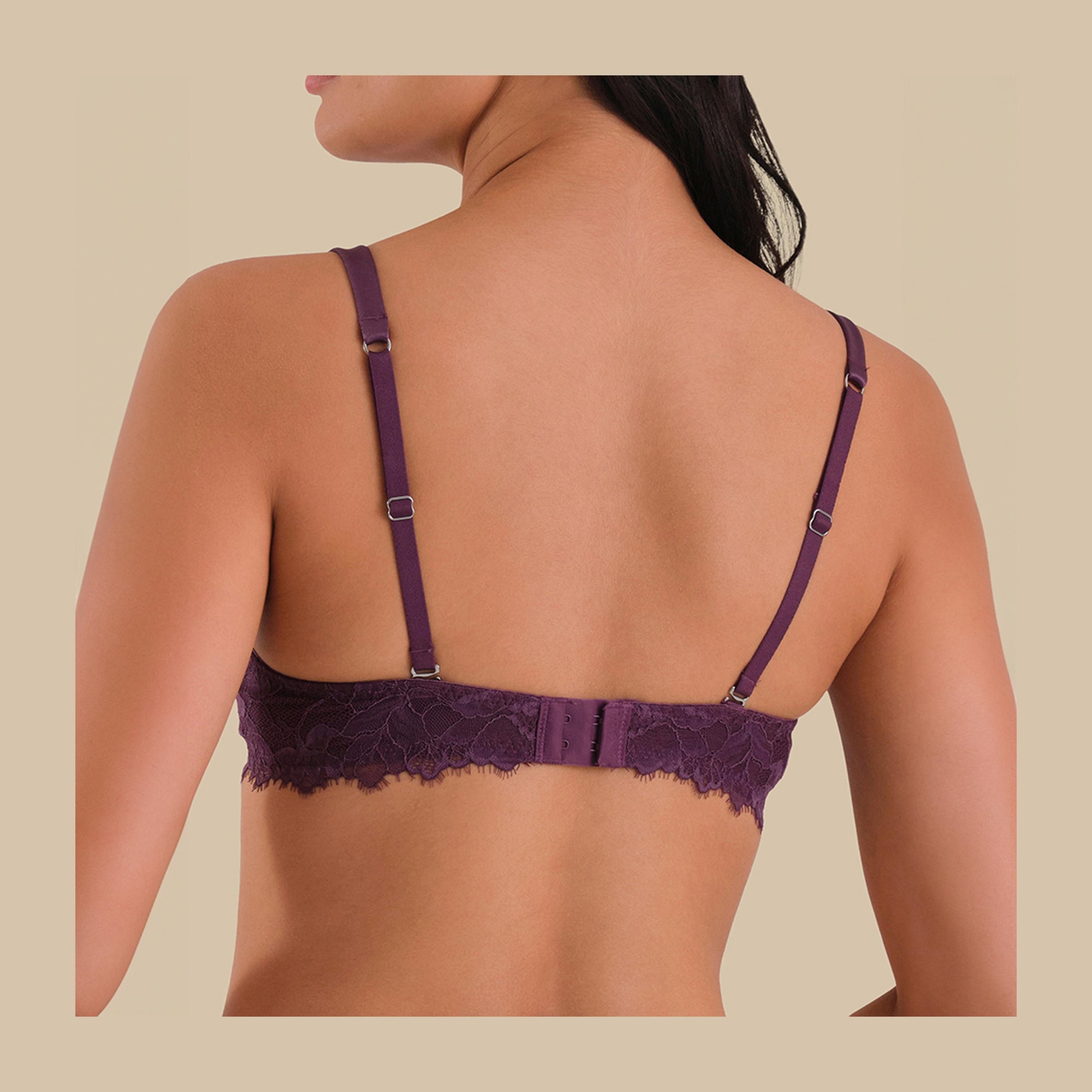 La Senza Sheer Sexy Purple Wired Medium Support Lightly Lined Women's Push Up Bra-women-clothing-lingerie-bras-image-4