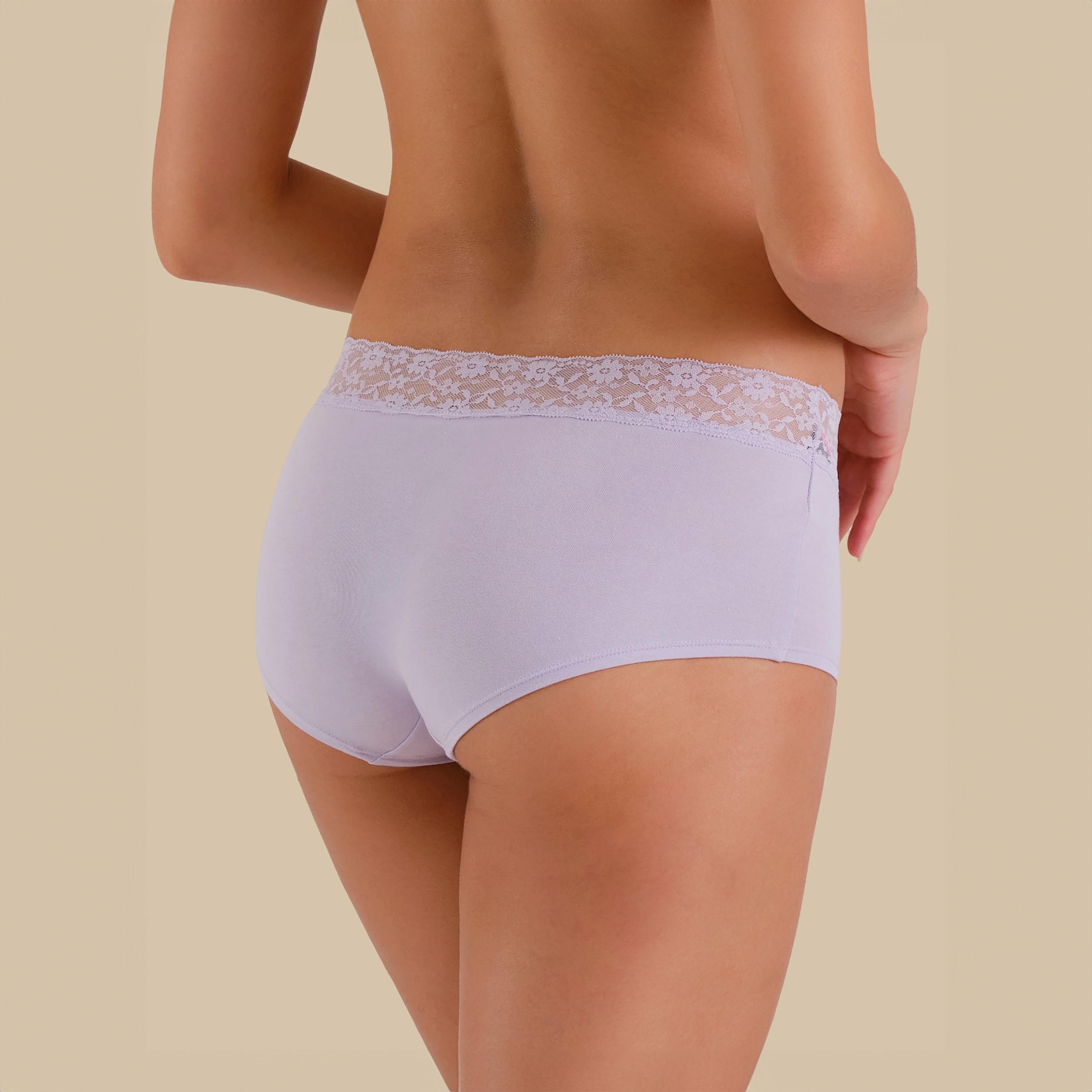 La Senza Essentials Lilac Lace Full Coverage Women's Boyshort Panty-women-clothing-lingerie-panties-image-3