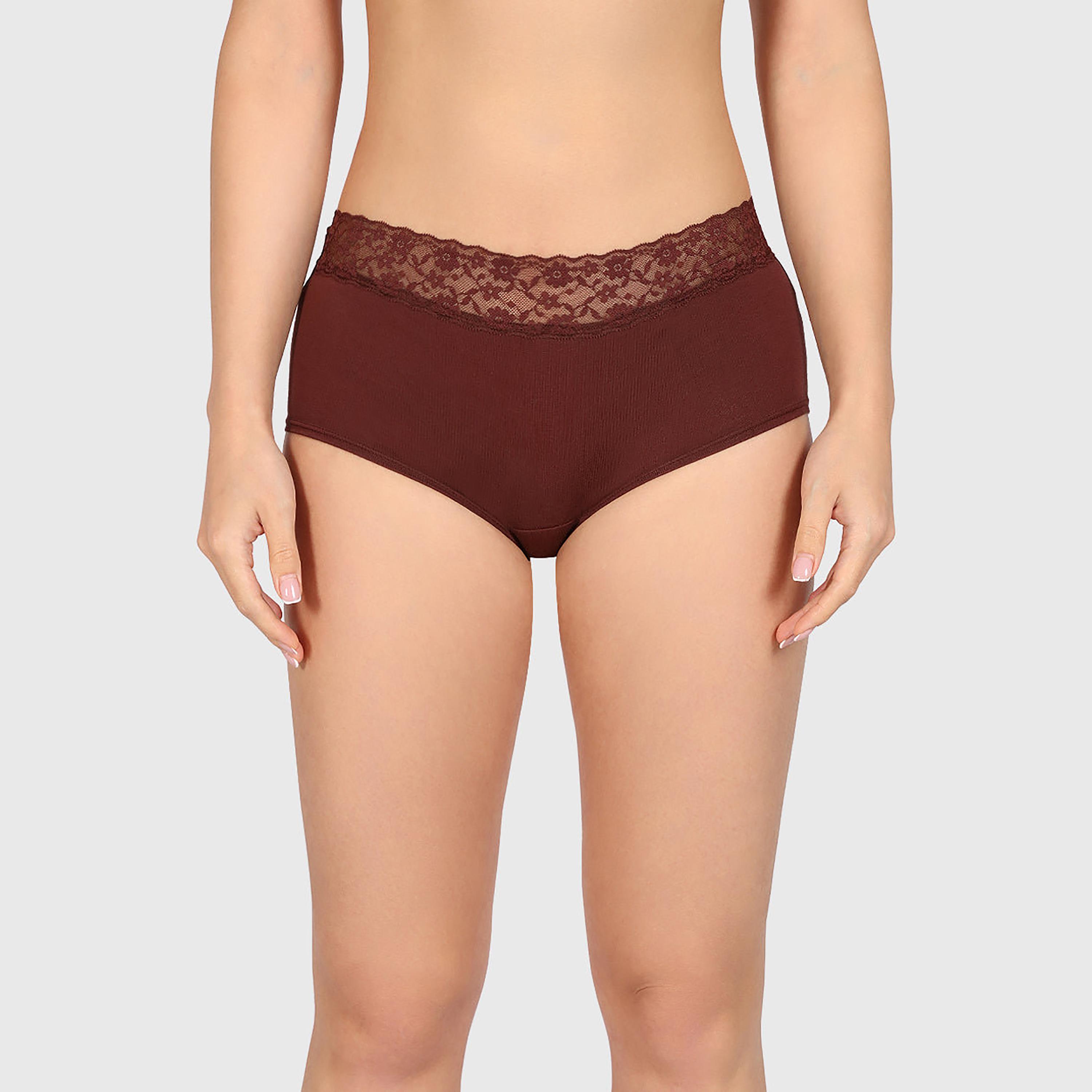 ملابس داخلية نسائية بوي شورت تغطية كاملة دانتيل قطن من لا سينزا-women-clothing-lingerie-panties-image-13