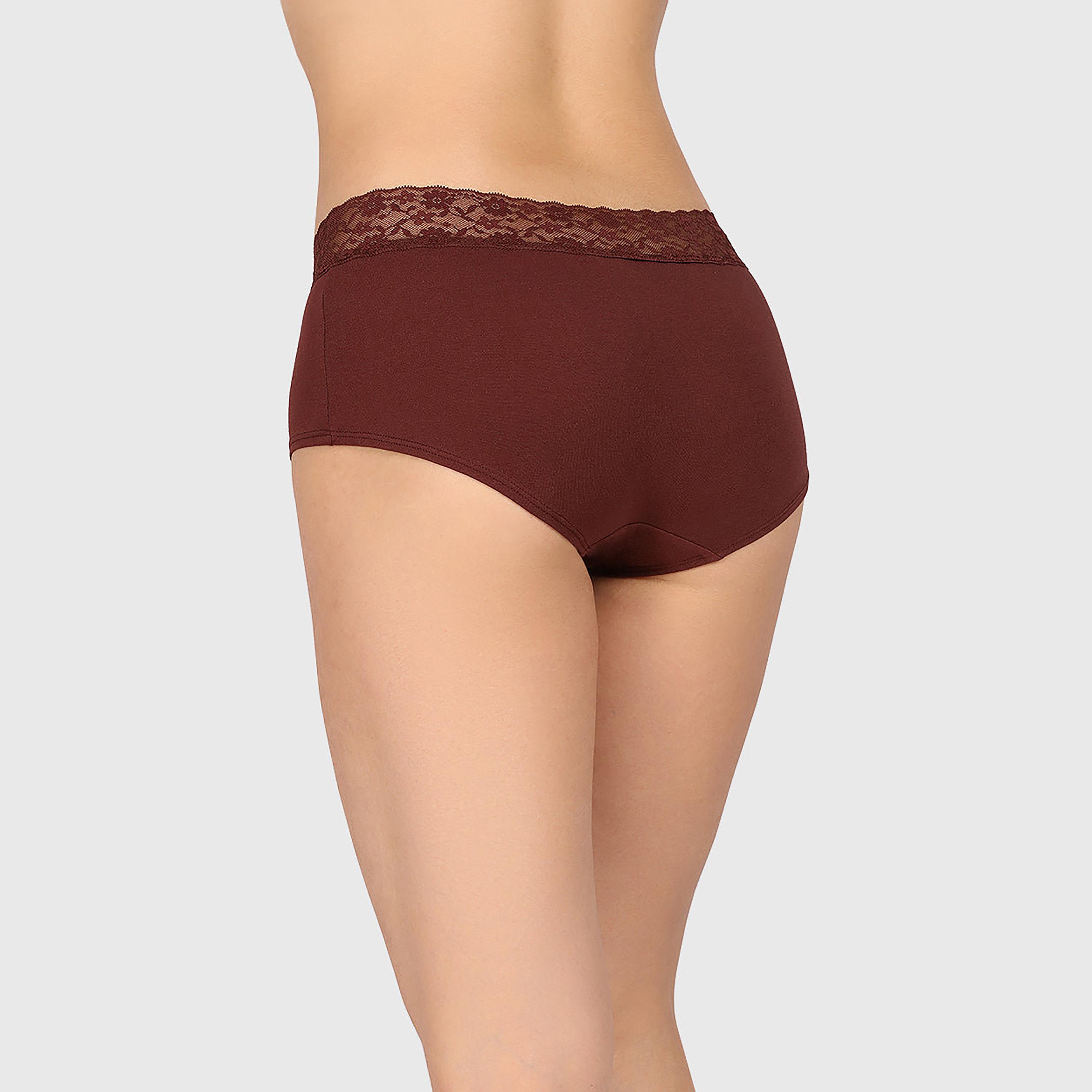 ملابس داخلية نسائية بوي شورت تغطية كاملة دانتيل قطن من لا سينزا-women-clothing-lingerie-panties-image-15
