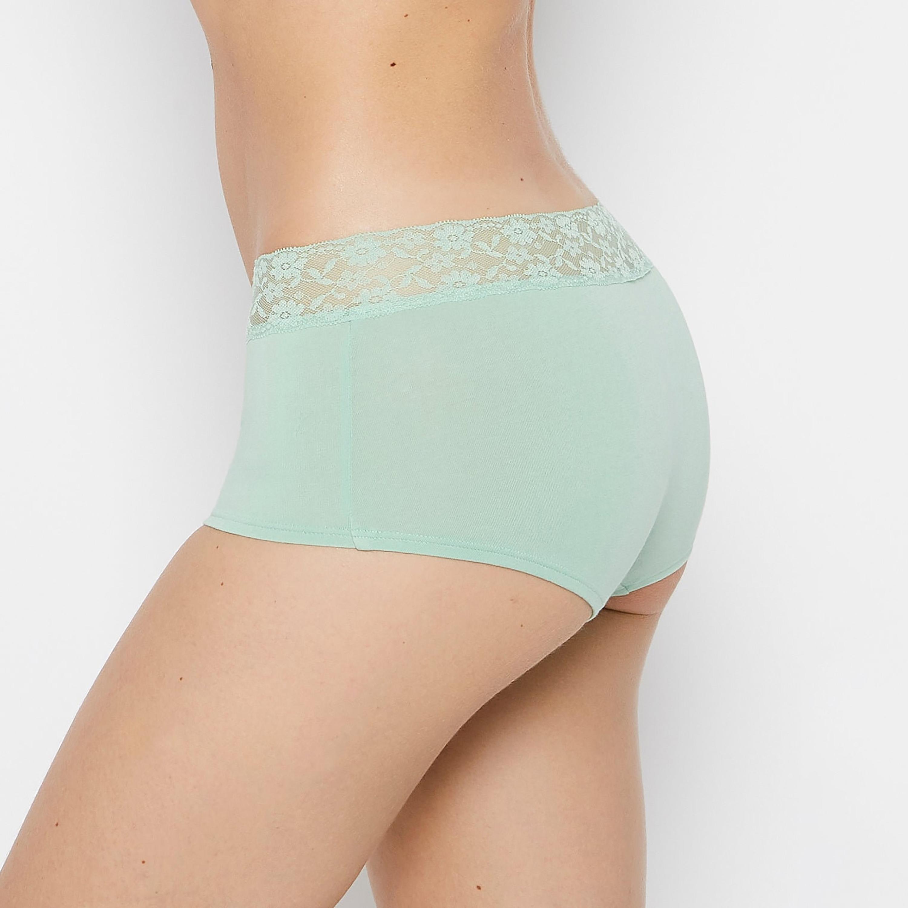 ملابس داخلية نسائية بوي شورت تغطية كاملة دانتيل قطن من لا سينزا-women-clothing-lingerie-panties-image-18