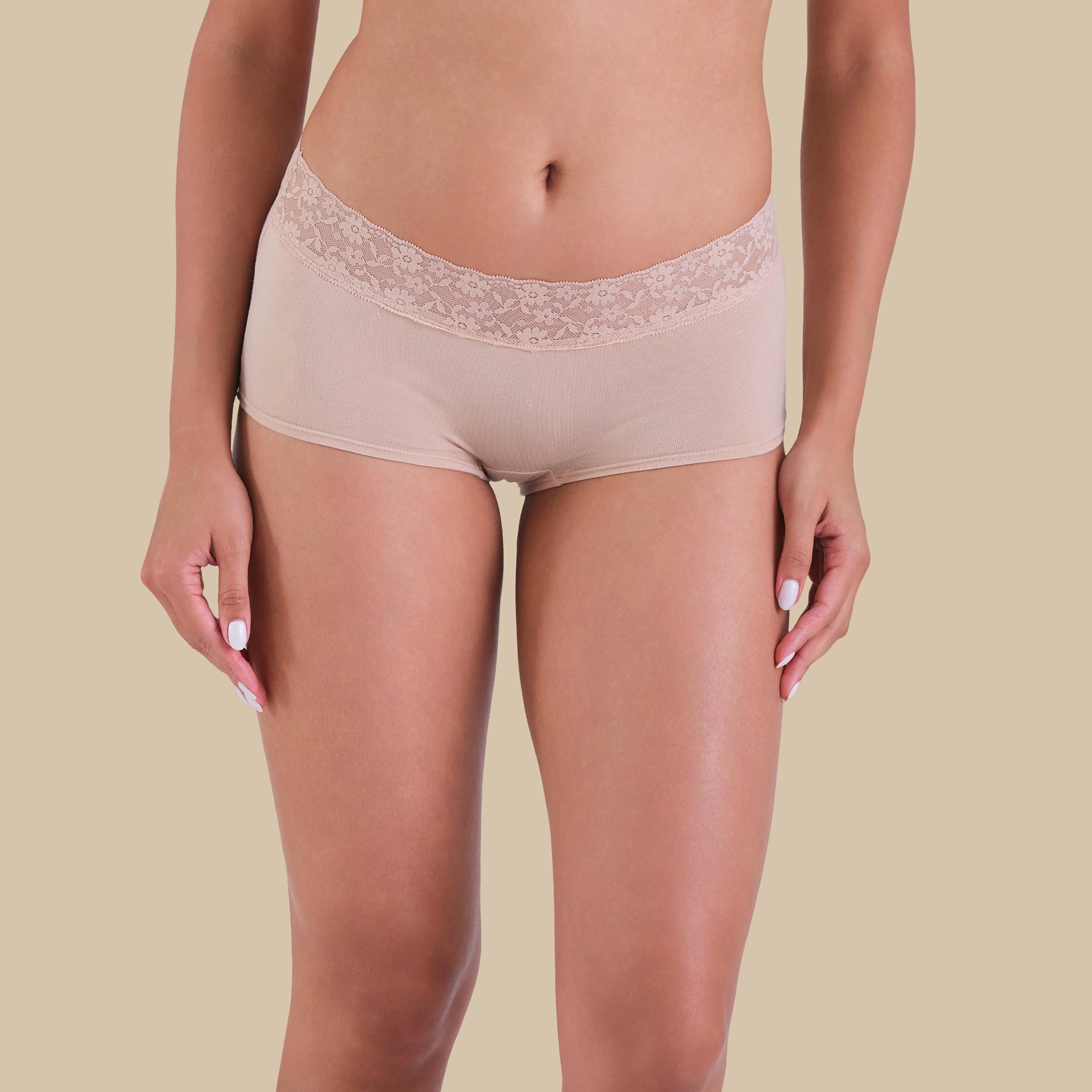 سراويل داخلية نسائية بنمط شورت بويز عصرية من الدانتيل بتغطية كاملة من لا سنزا-women-clothing-lingerie-panties-image-15