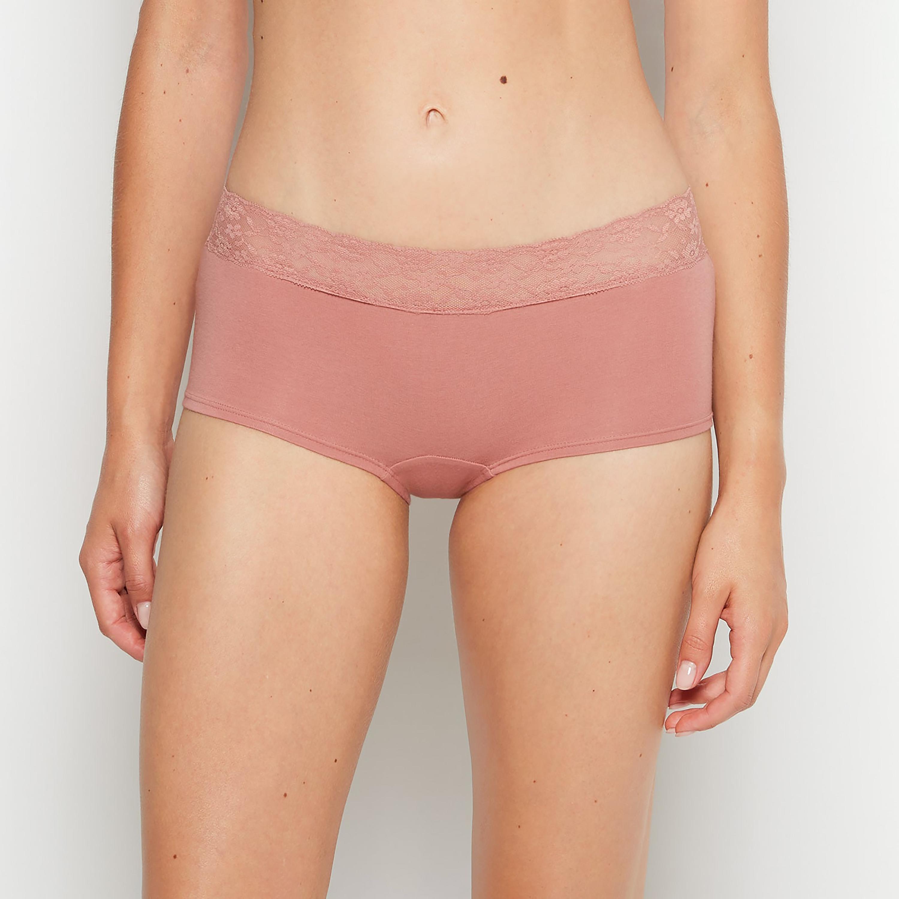 ملابس داخلية نسائية بوي شورت تغطية كاملة دانتيل قطن من لا سينزا-women-clothing-lingerie-panties-image-1