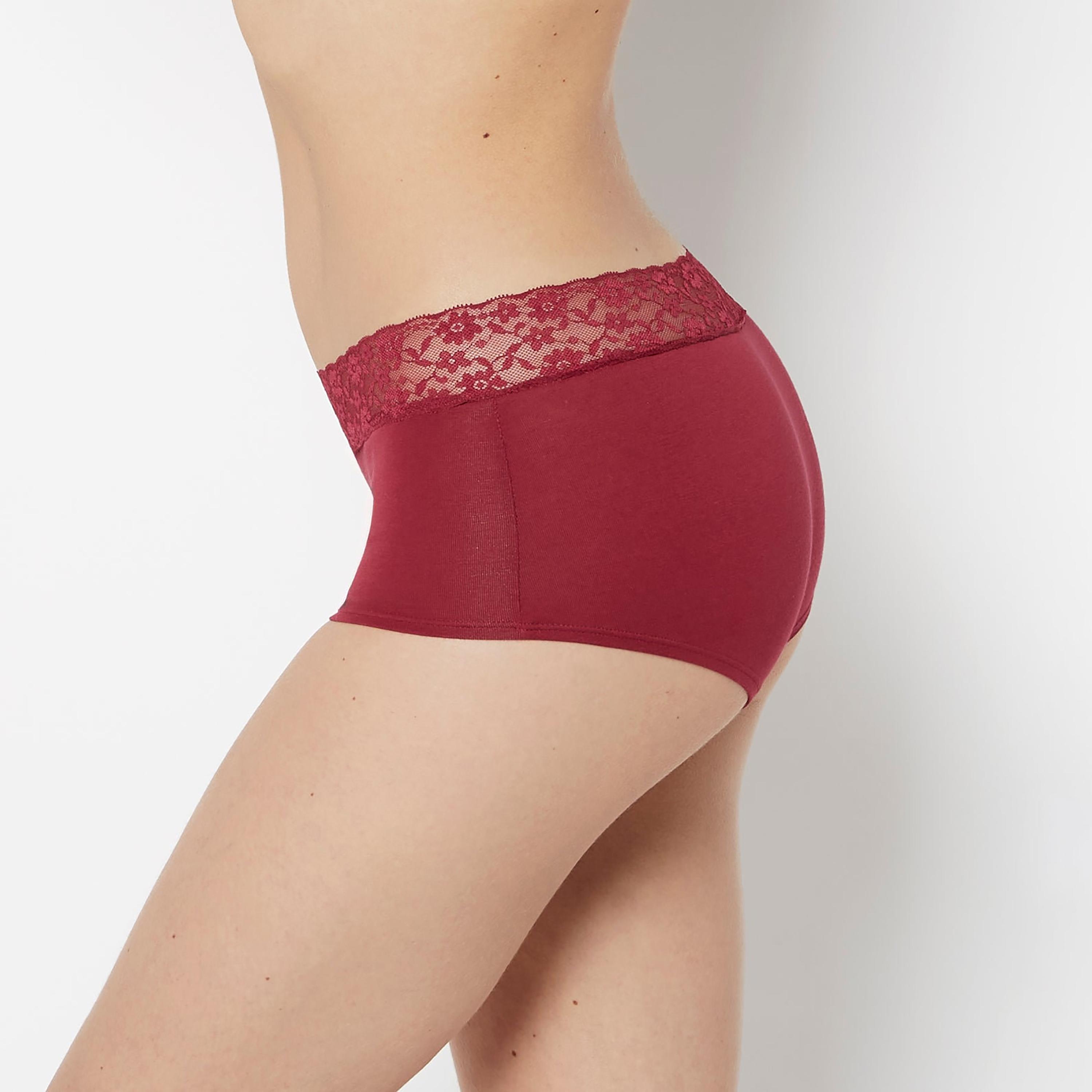 ملابس داخلية نسائية بوي شورت تغطية كاملة دانتيل قطن من لا سينزا-women-clothing-lingerie-panties-image-9