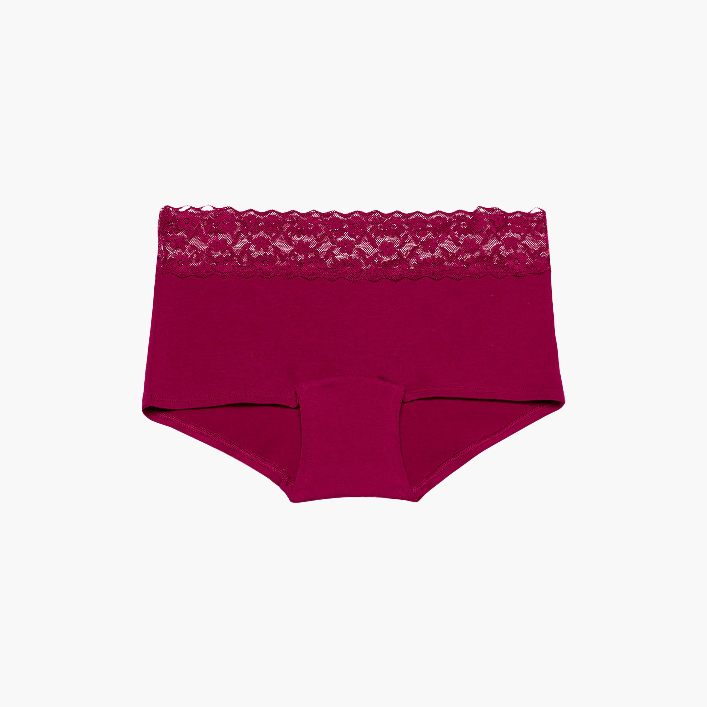 ملابس داخلية نسائية بوي شورت تغطية كاملة دانتيل قطن من لا سينزا-women-clothing-lingerie-panties-image-11