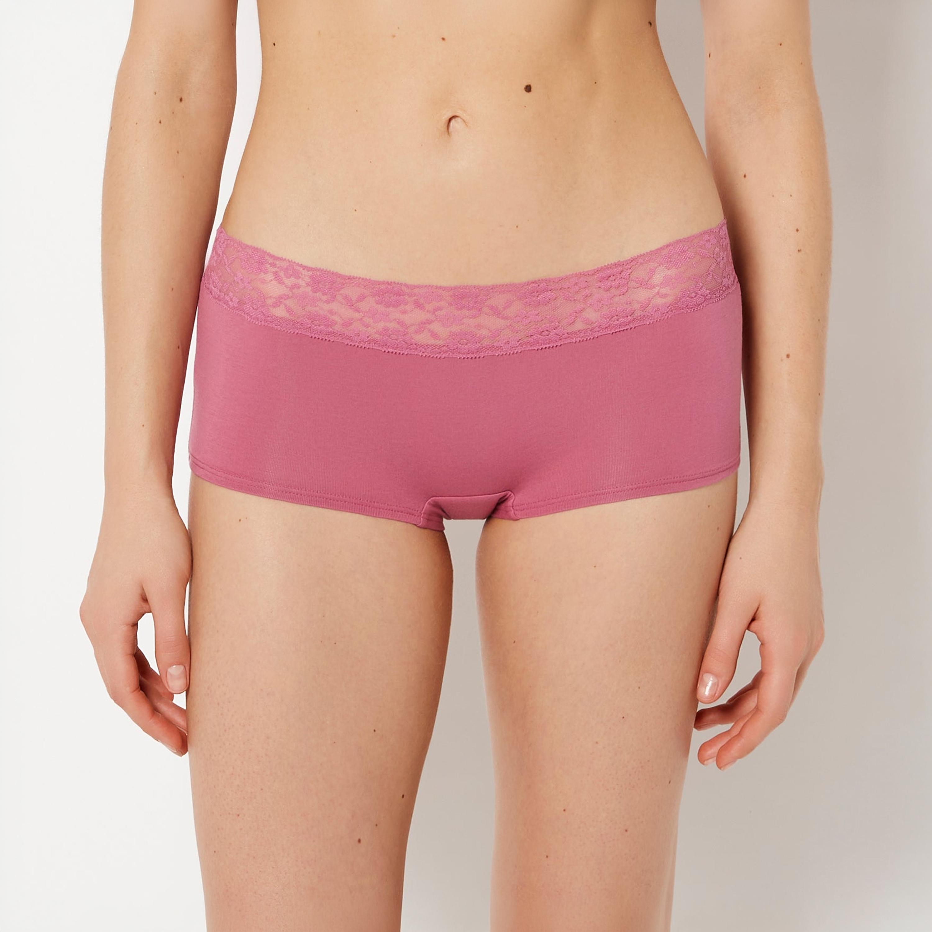La Senza Trendy Lace Full Coverage Women's Boyshort Panties-women-clothing-lingerie-panties-image-1